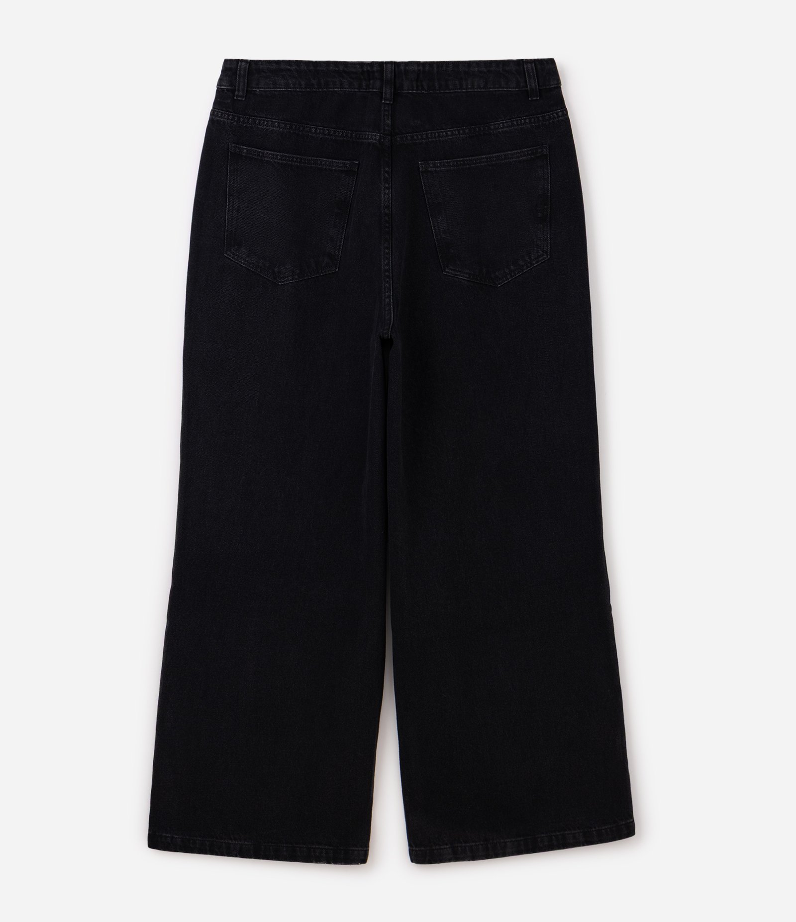 Calça Wide Jeans com Aplicação de Brilhos Curve & Plus Size Preto 2