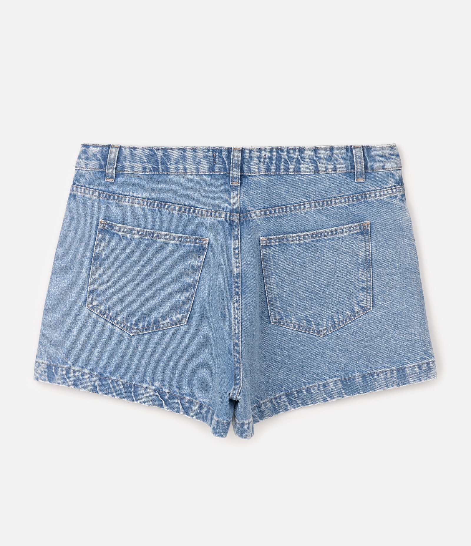 Short Evasê Jeans com Aplicação de Brilhos Curve & Plus Size Azul 6