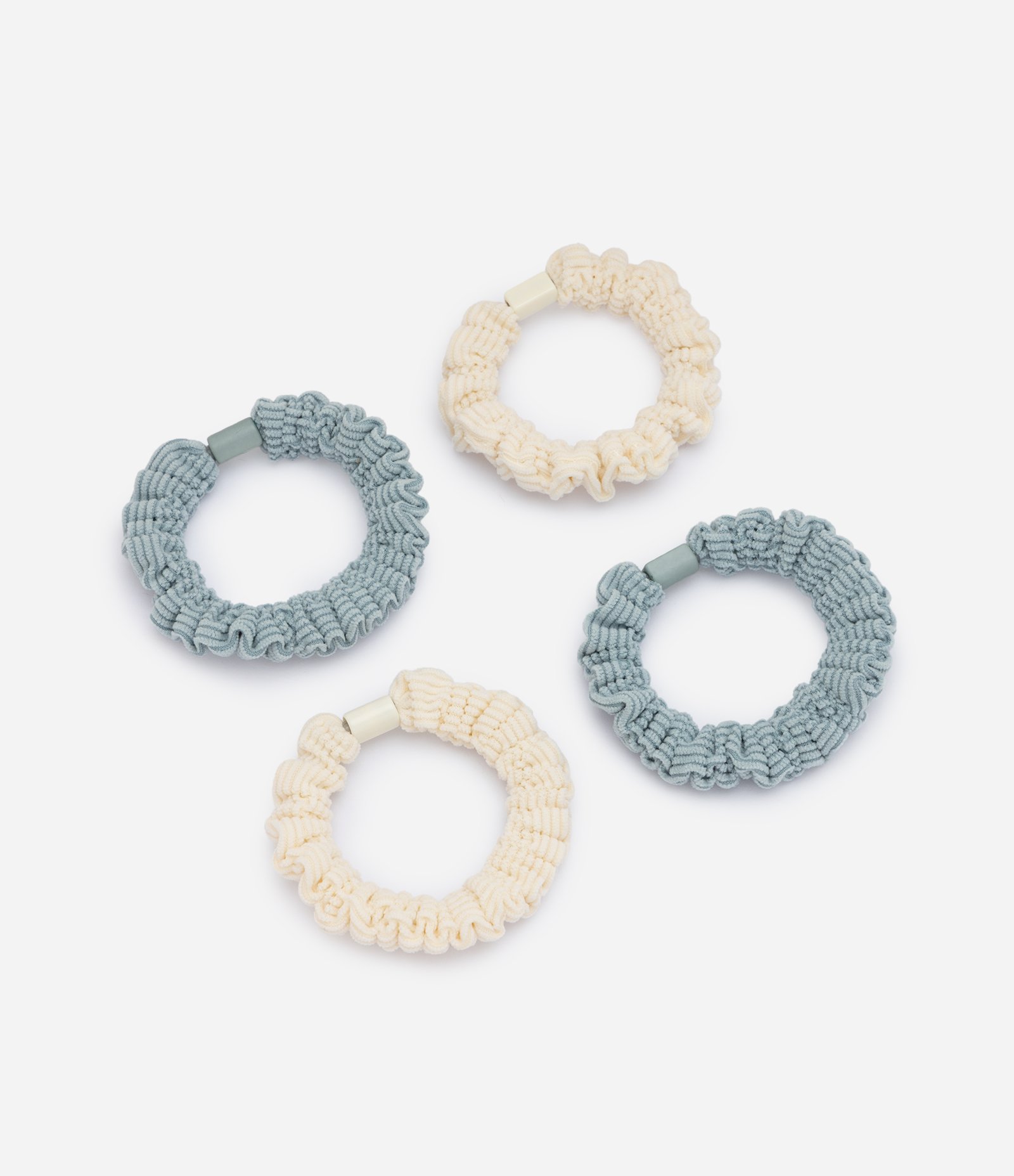 Kit com 04 Mini Scrunchies Texturizadas Multicores 1