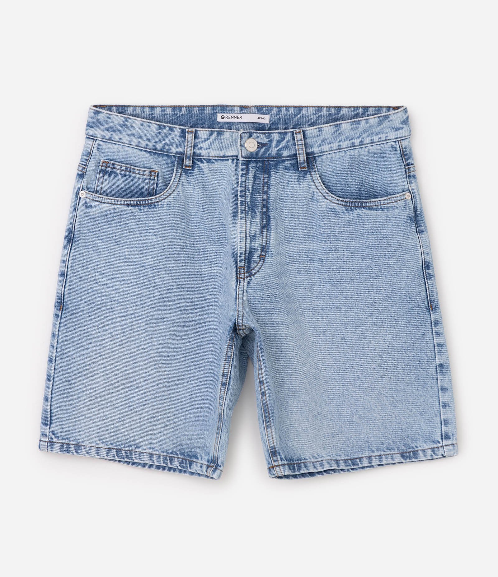 Bermuda Reta Jeans 48 cm Azul 1