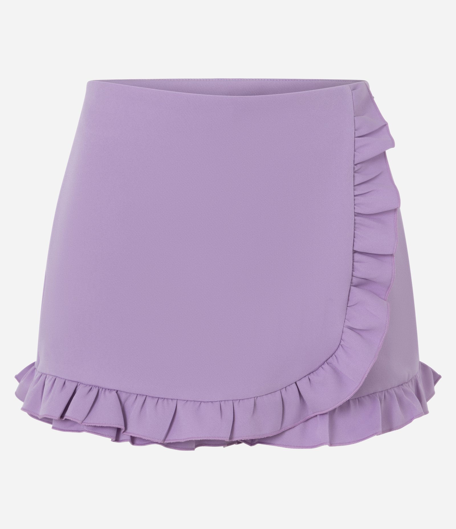 Short Saia Curto com Babados Lilás 5