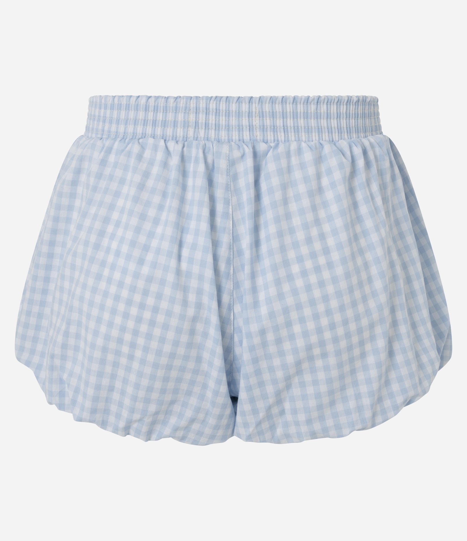 Short Balonê em Tricoline Xadrez Azul 6