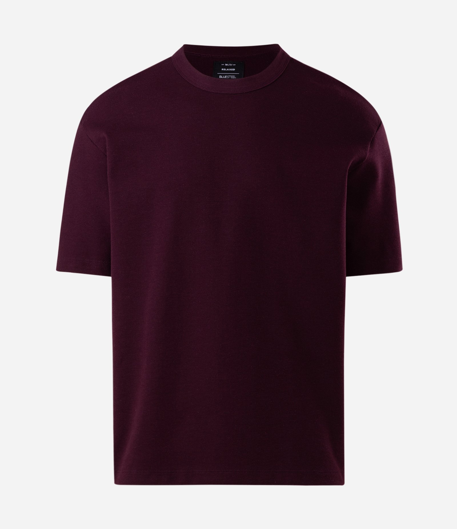Camiseta Relaxed e Texturizada Mini Waffle Bordô 4