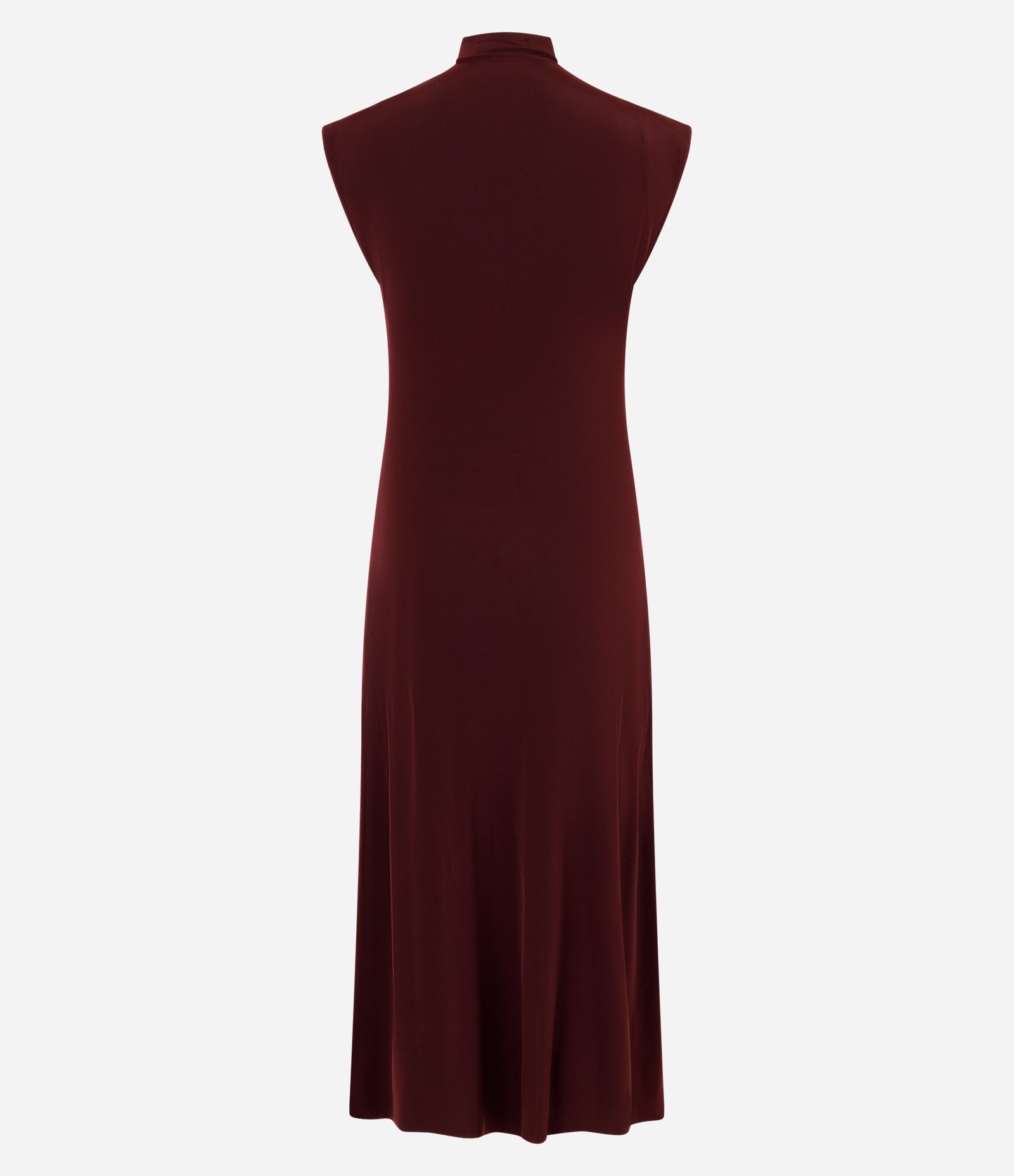 Vestido Midi com Detalhe Franzido Frontal Vinho 2