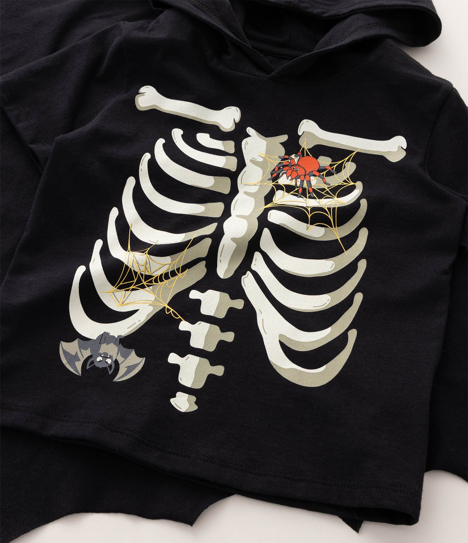 Camiseta Divertida Infantil Em Algodão com Capa Brilha no Escuro - Tam 1 a 6 Anos Preto 5