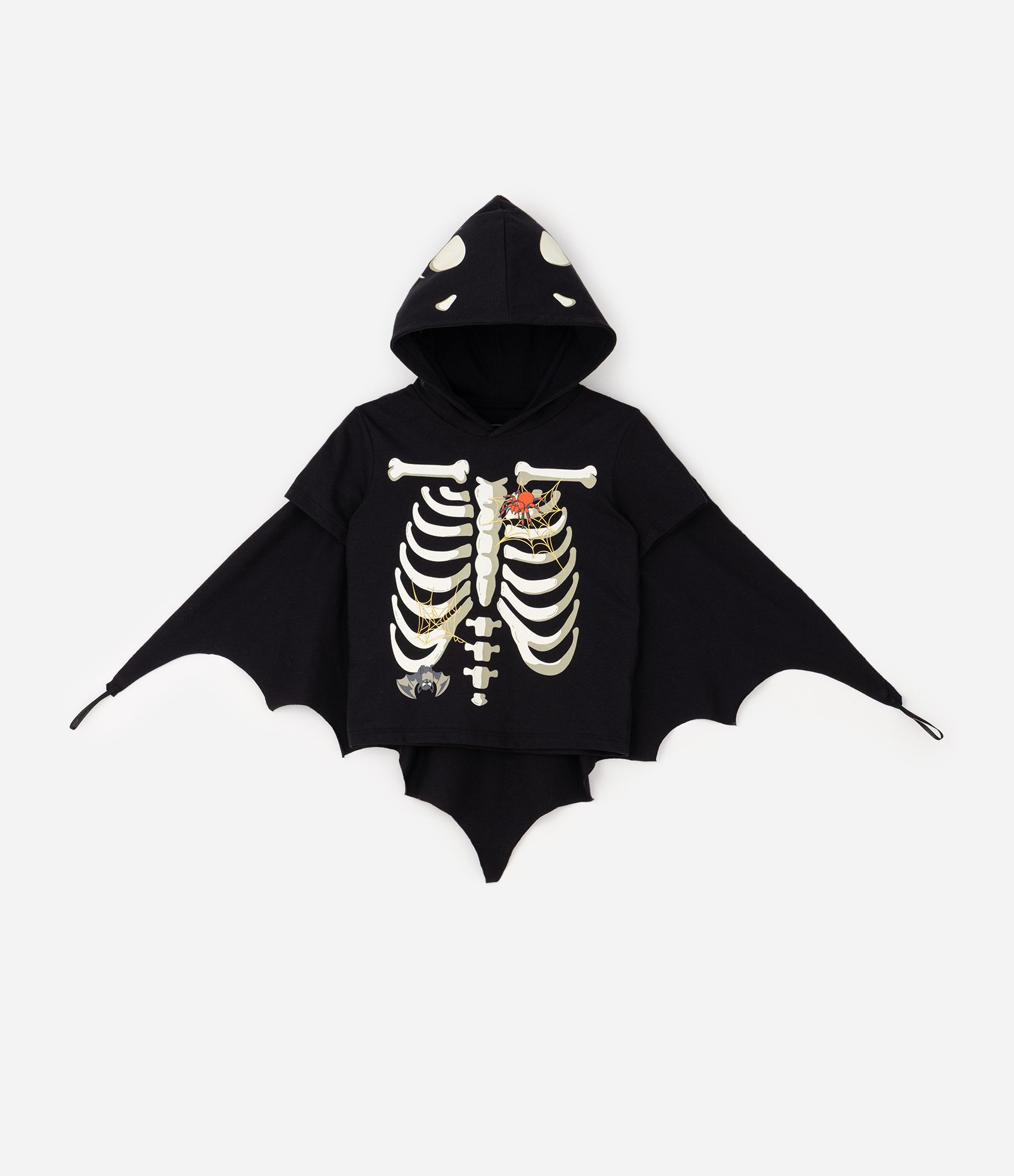 Camiseta Divertida Infantil Em Algodão com Capa Brilha no Escuro - Tam 1 a 6 Anos Preto 8