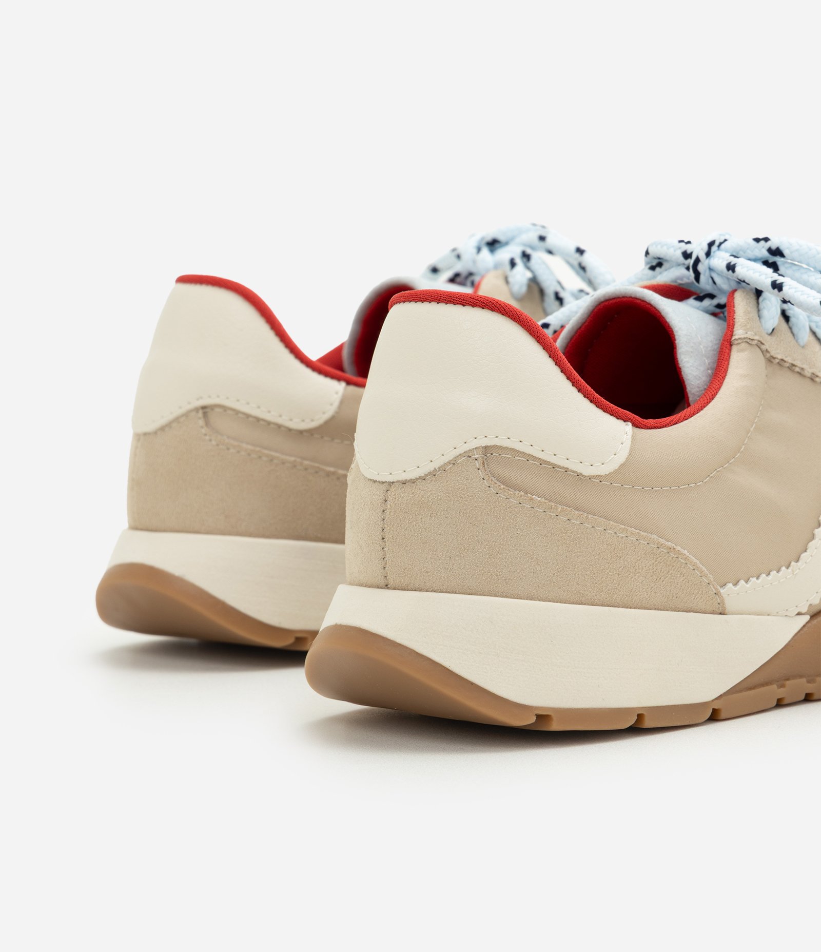 Tênis Jogging Vintage com Acabamentos Acetinados Bege 3