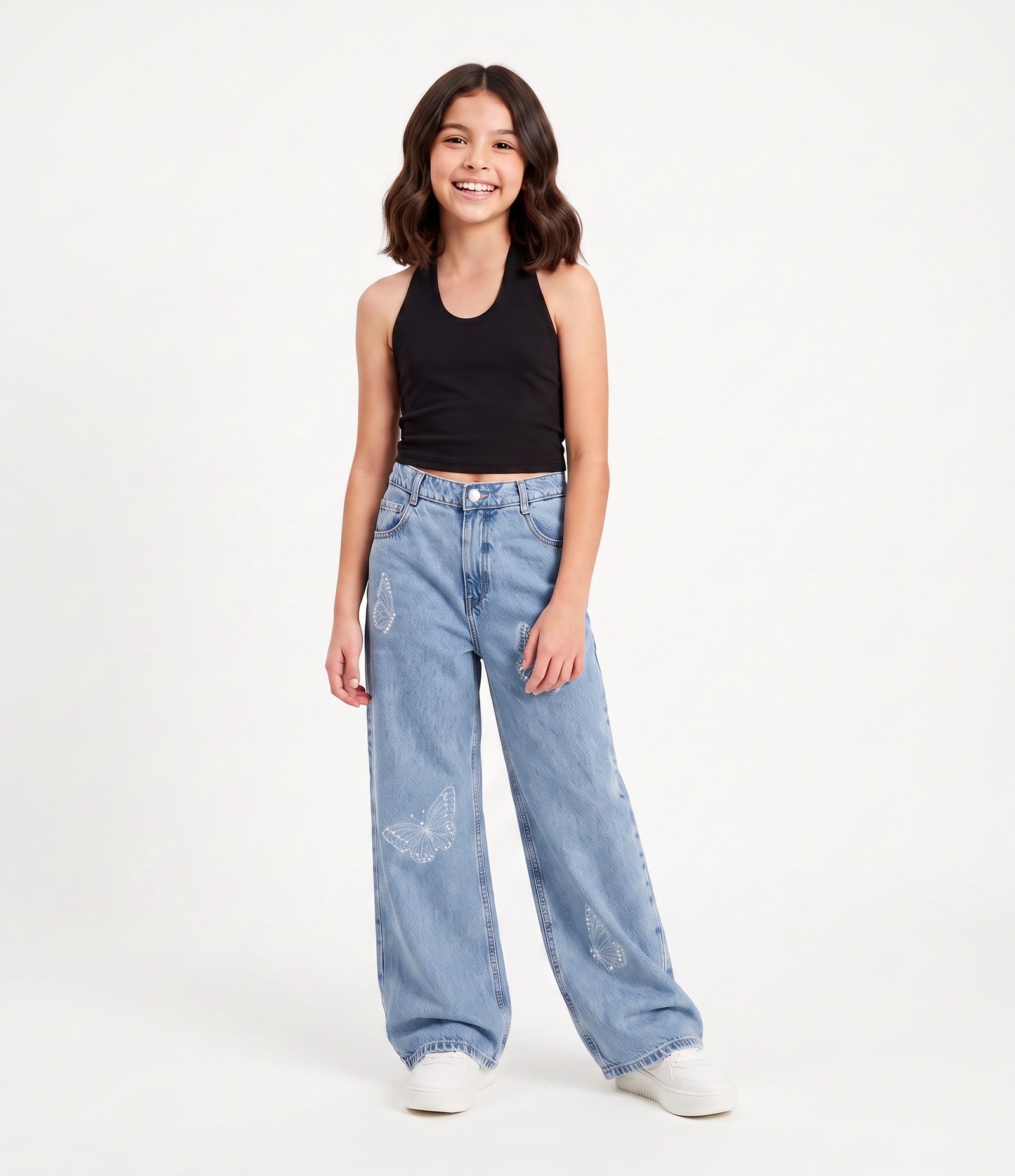 Blusa Infantil Em Poliamida Frente Única - Tam 7 a 16 Anos Preto 1