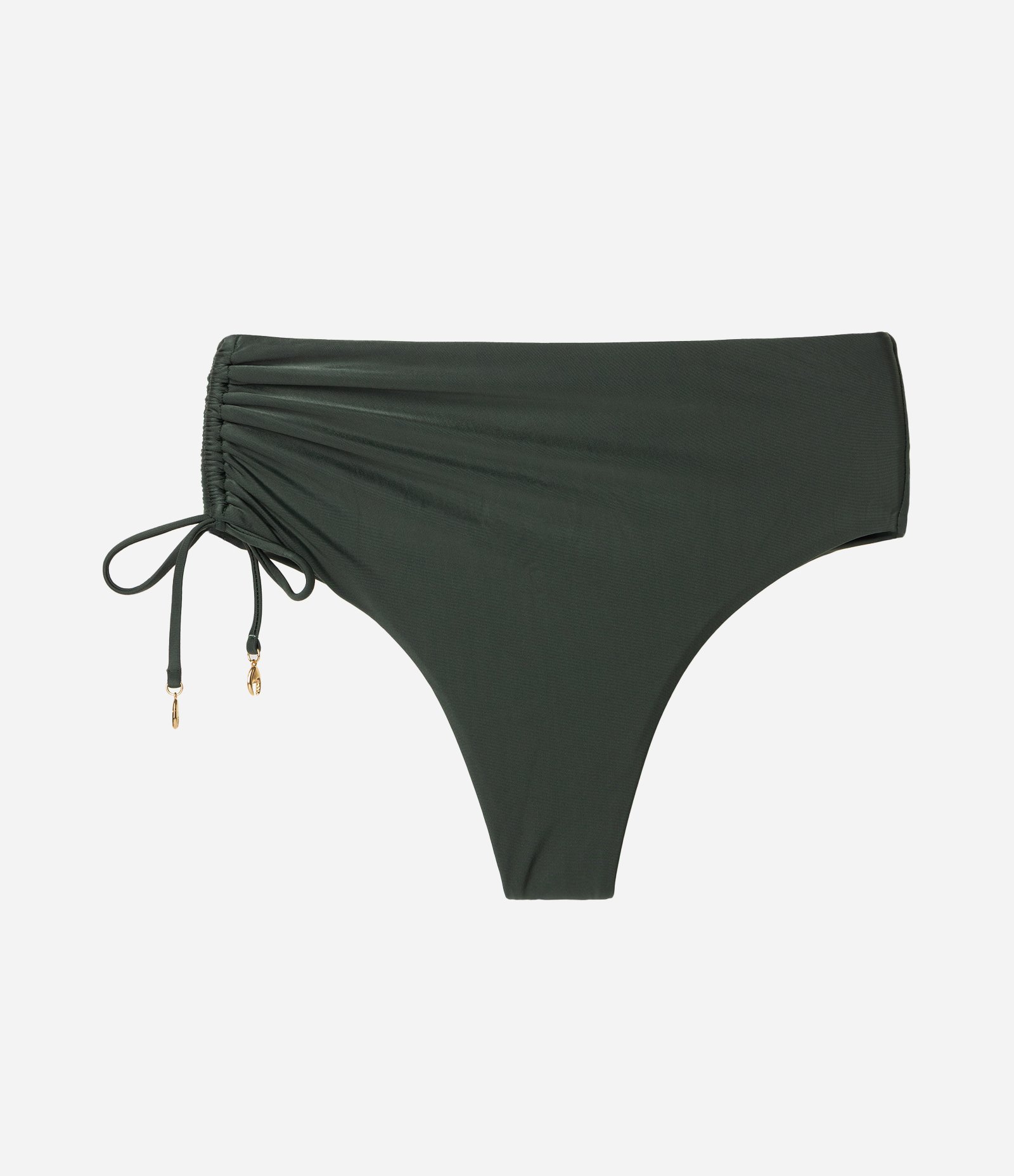 Biquini Calcinha Hot Pants em Microfibra com Franzido Lateral Verde 1
