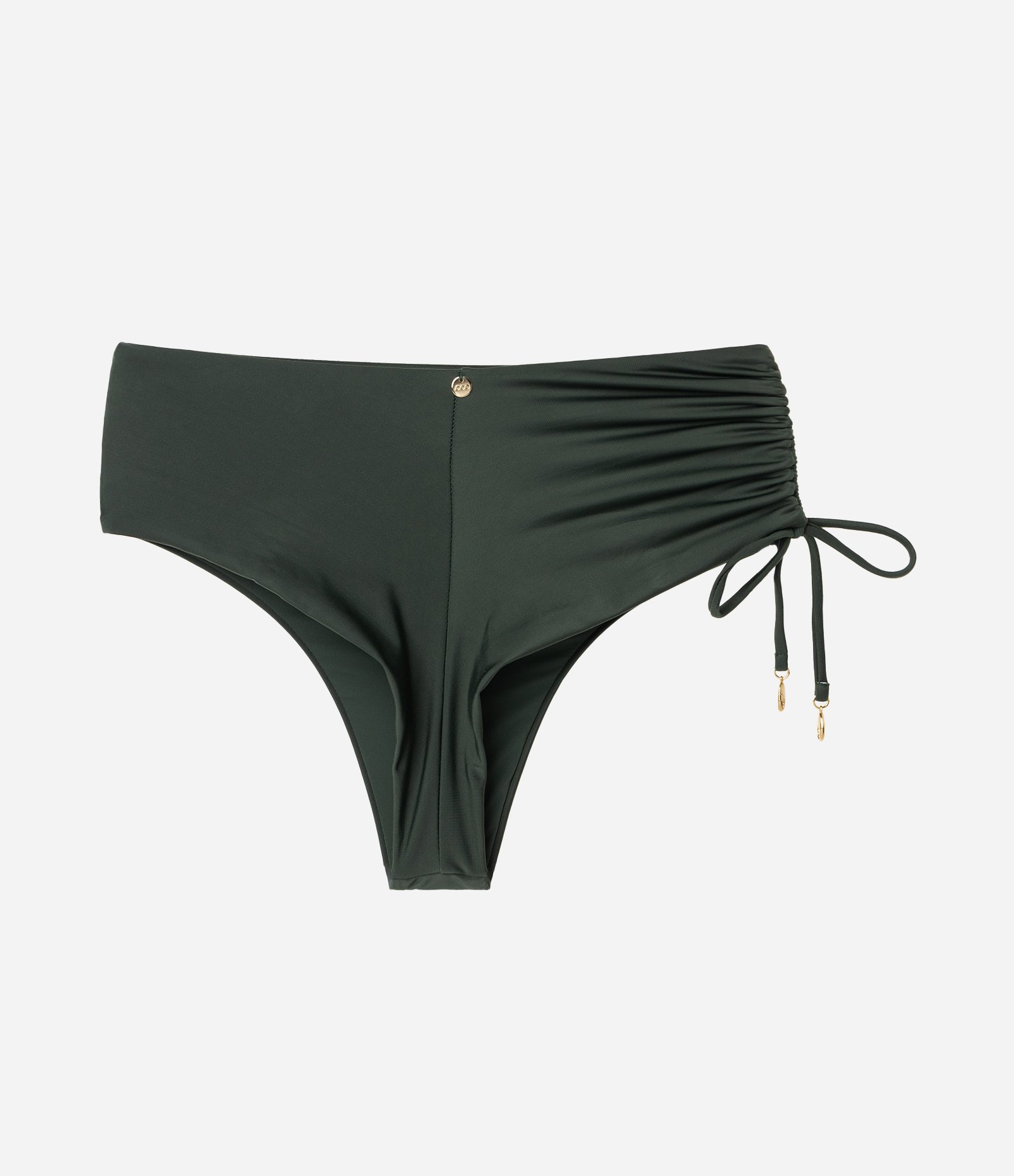 Biquini Calcinha Hot Pants em Microfibra com Franzido Lateral Verde 2