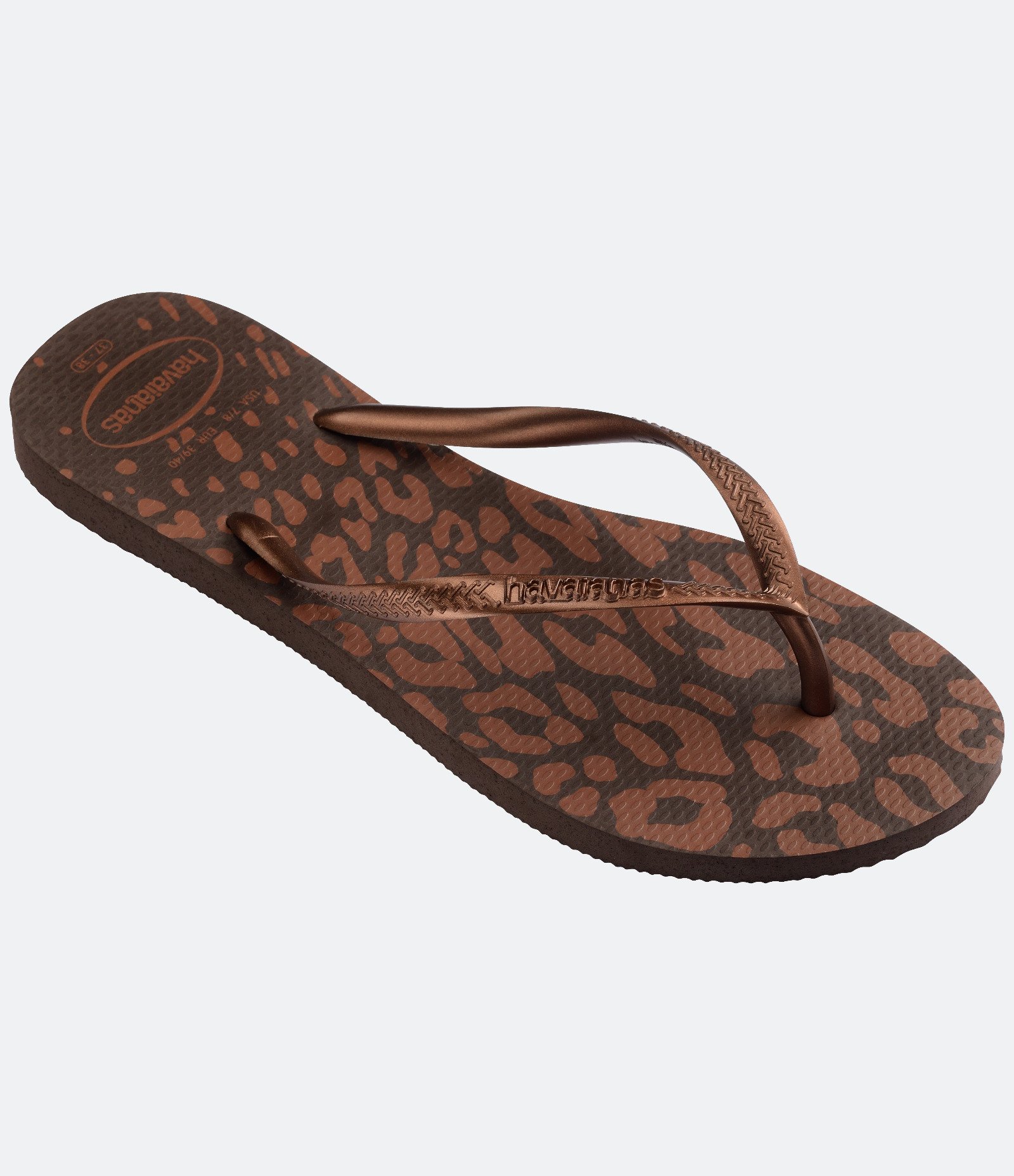 Chinelo Havaianas Slim com Estampa Animal Print Marrom 2