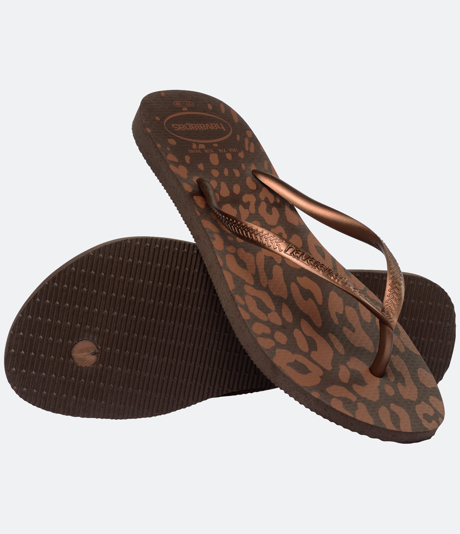 Chinelo Havaianas Slim com Estampa Animal Print Marrom 4