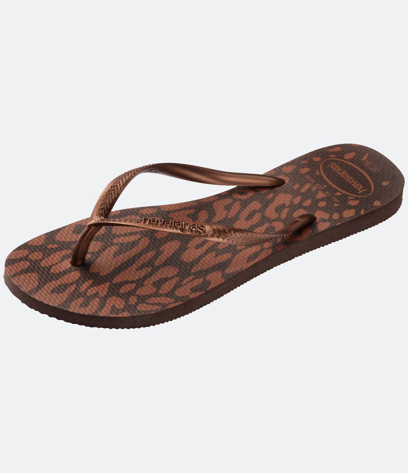 Chinelo Havaianas Slim com Estampa Animal Print Marrom 6