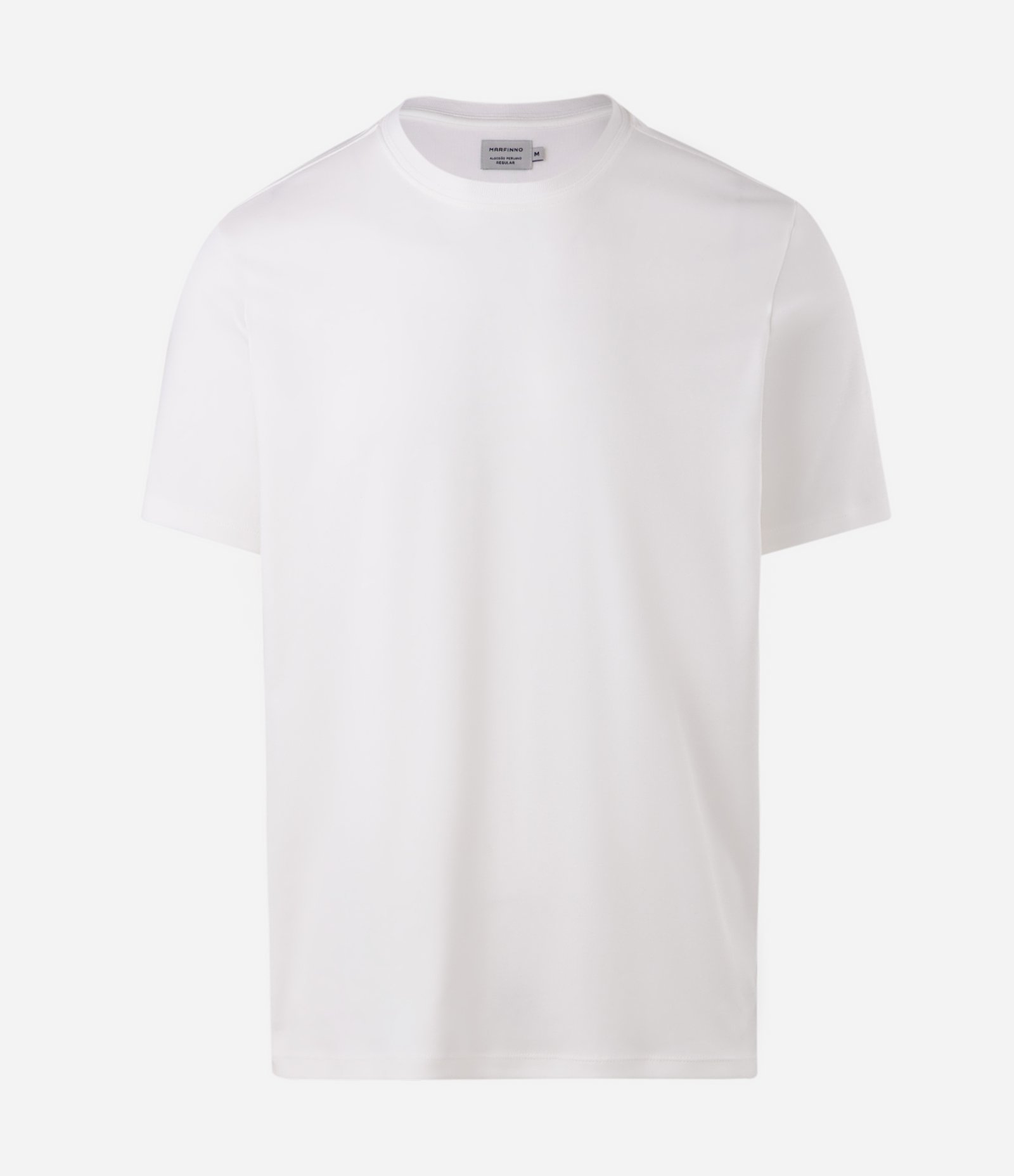 Camiseta Interlock em Algodão com Gola Redonda Branco 1