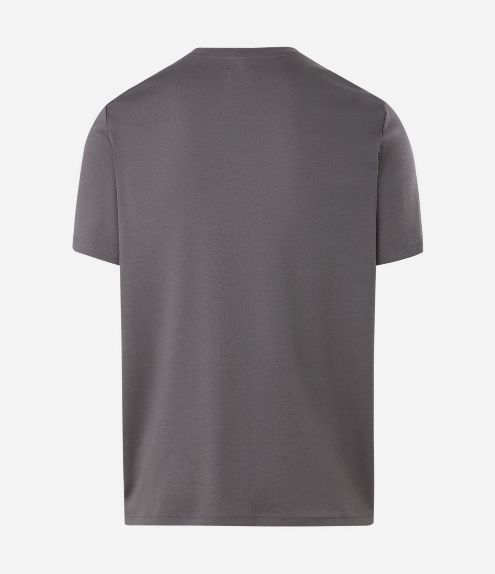 Camiseta Interlock em Algodão com Gola Redonda Cinza 6