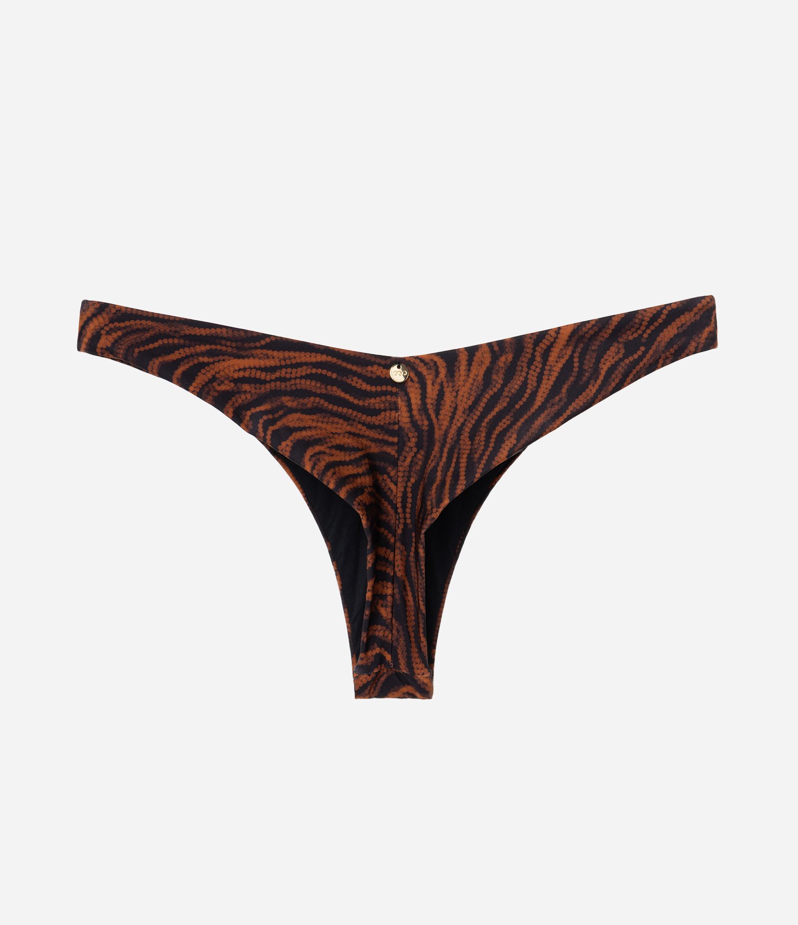 Biquíni Calcinha Asa Delta com Estampa Animal Print Preto/Marrom 2