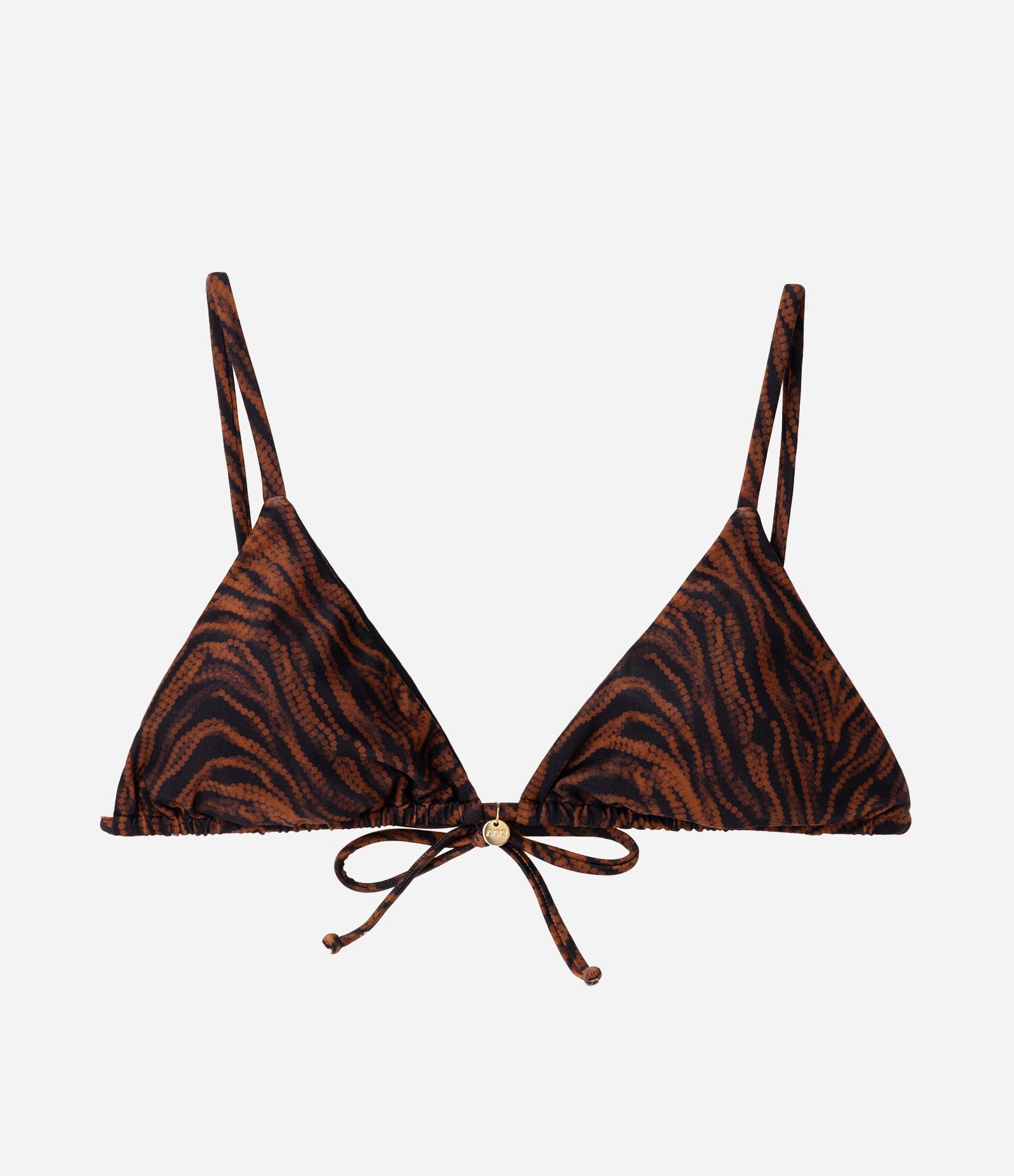 Biquíni Top Cortininha com Estampa Animal Print Marrom/Preto 1