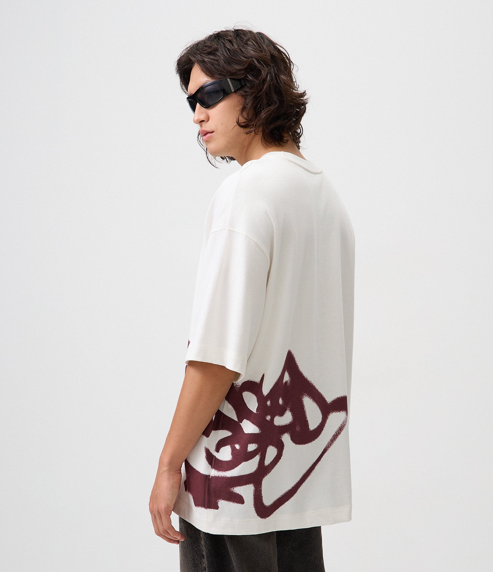 Camiseta Oversized em Algodão com Estampa Localizada Branco 3