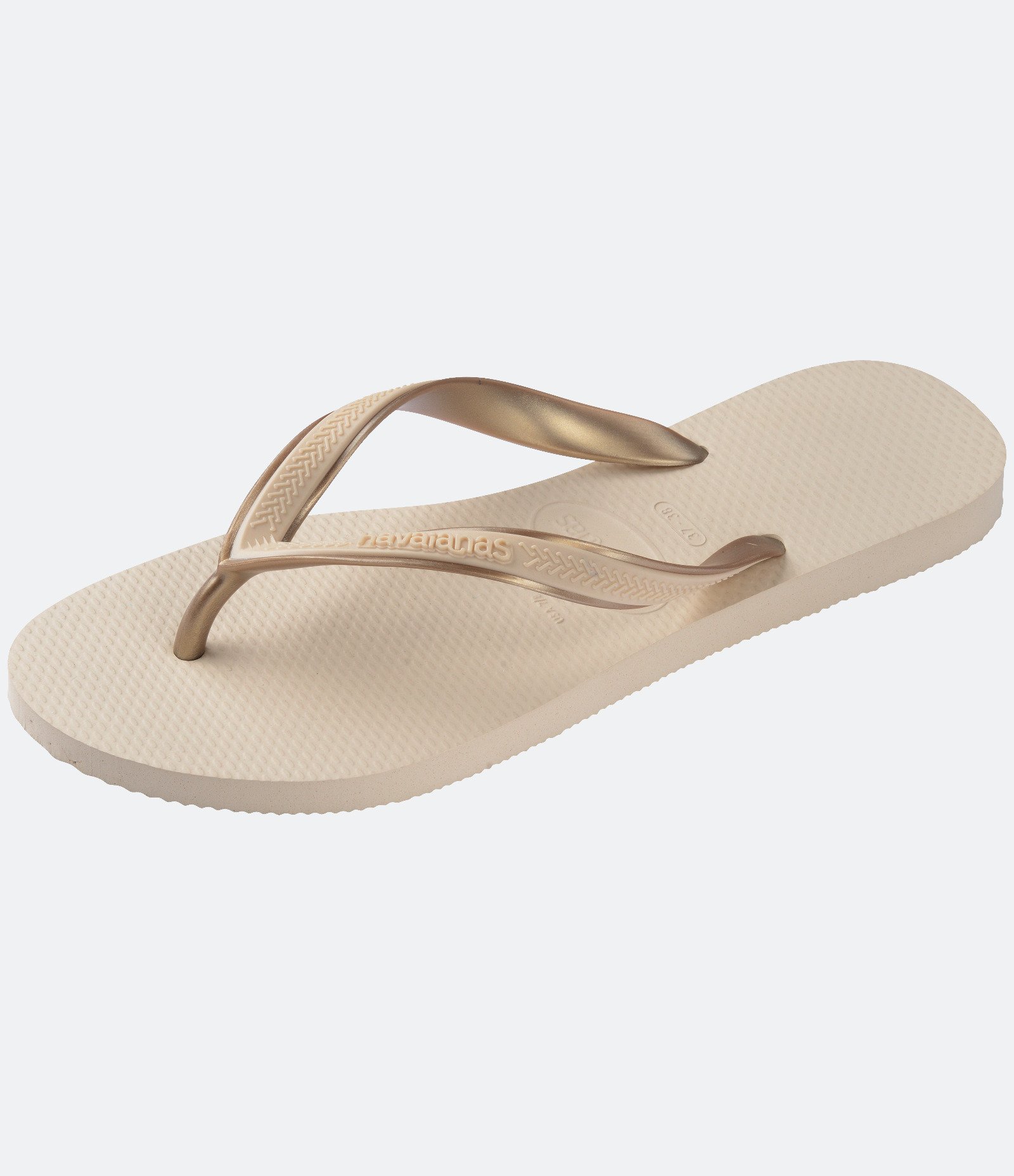 Chinelo Havaianas Aura Glossy com Tiras Metalizadas Bege 6