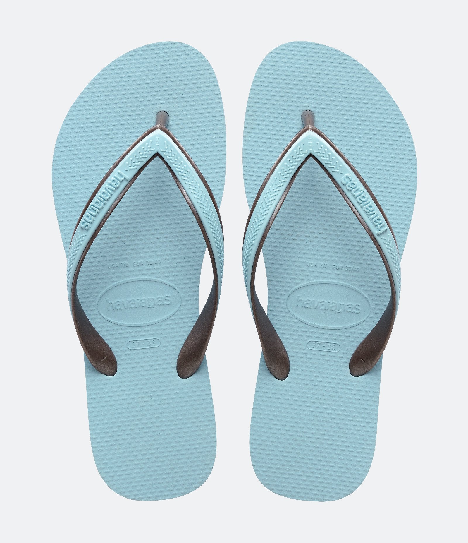 Chinelo Havaianas Aura Glossy com Tiras Metalizadas Azul 1