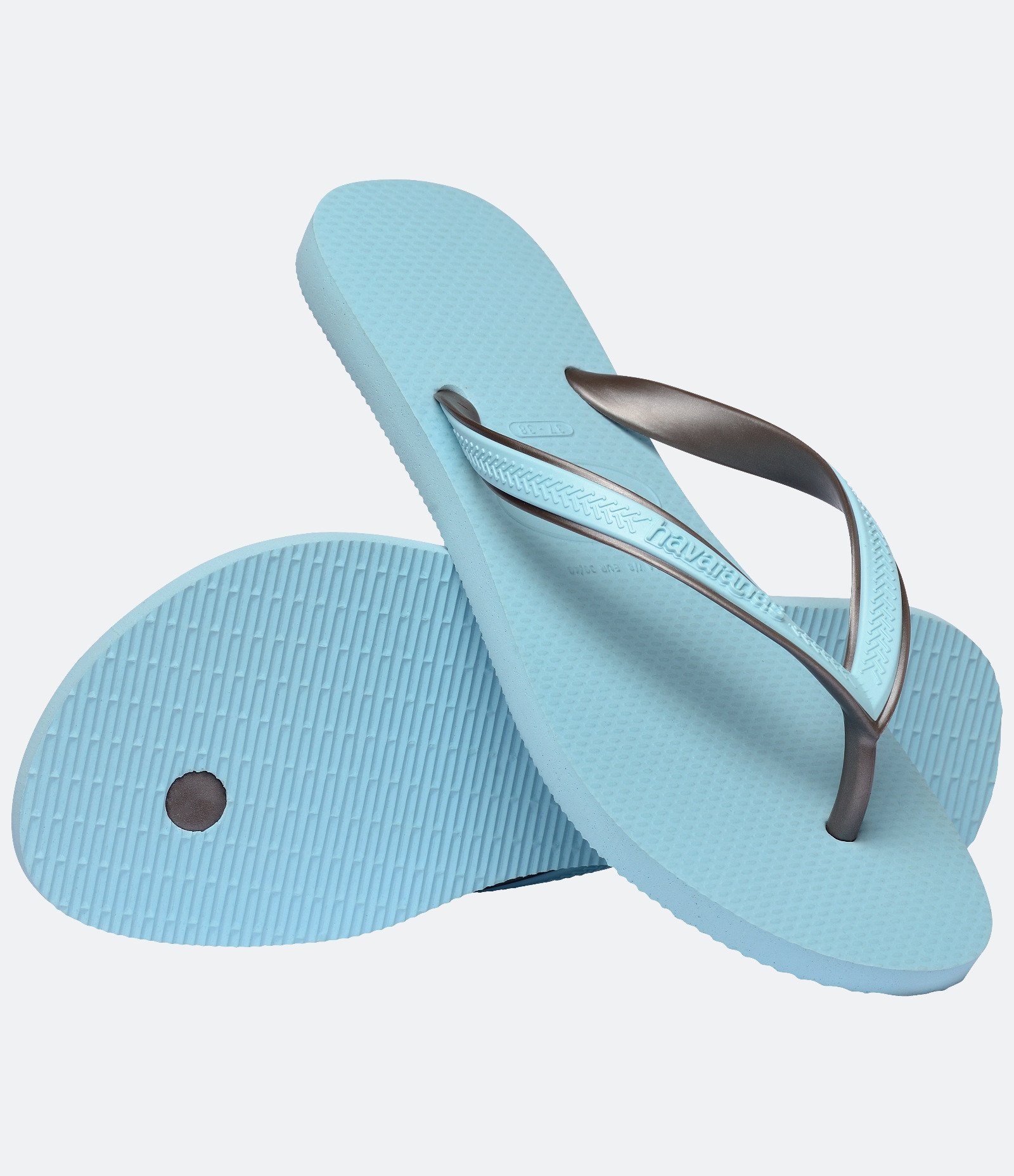 Chinelo Havaianas Aura Glossy com Tiras Metalizadas Azul 4