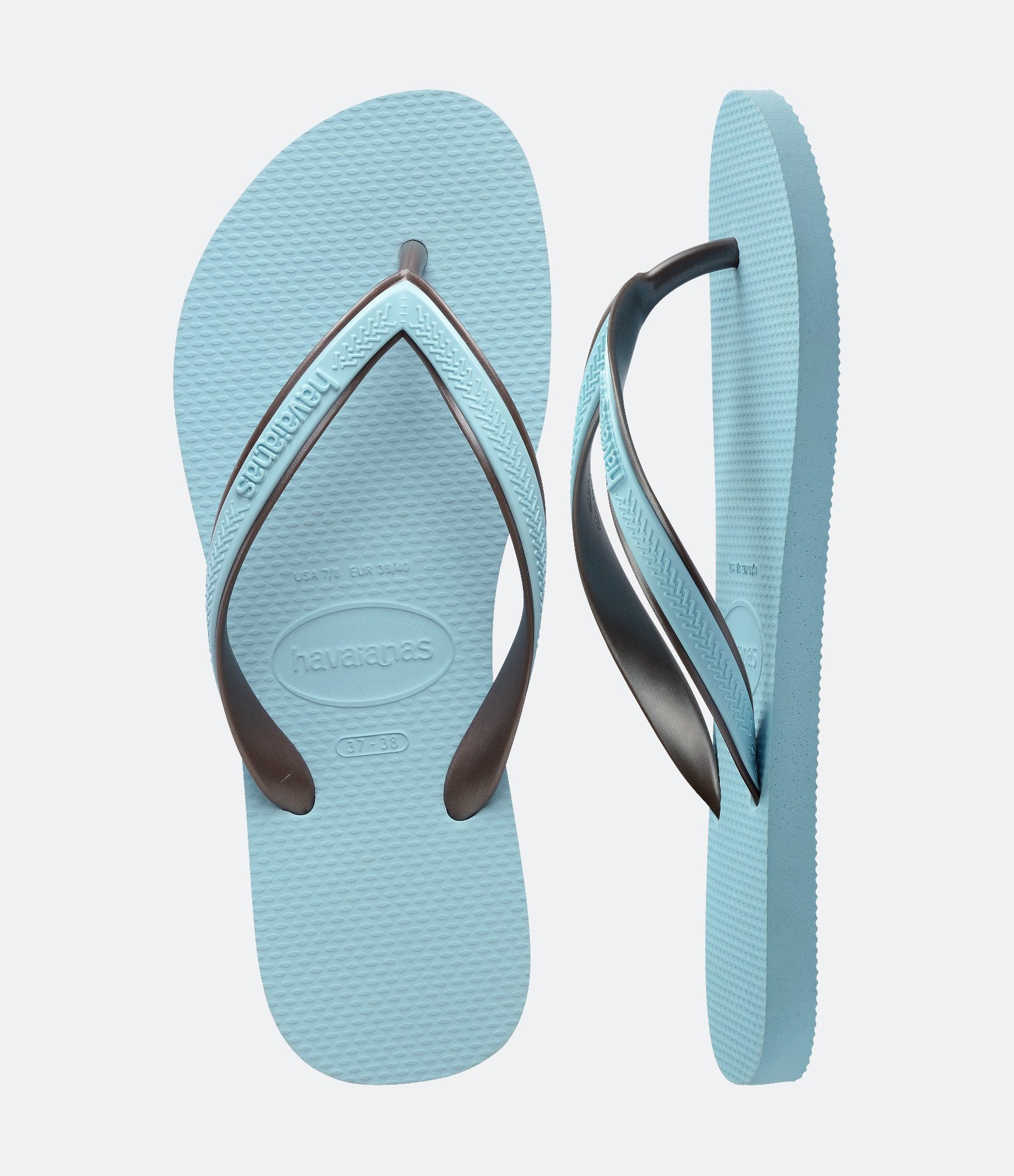 Chinelo Havaianas Aura Glossy com Tiras Metalizadas Azul 5