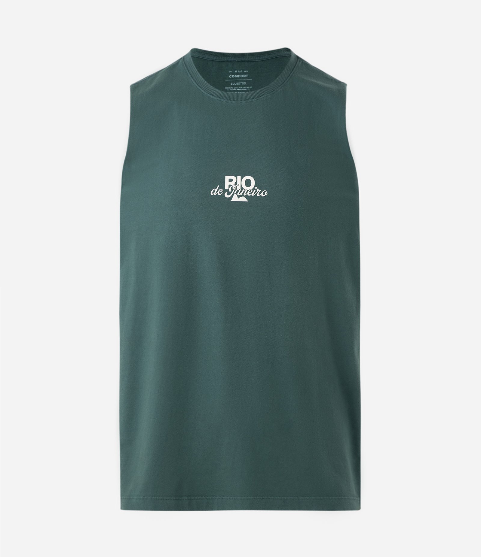 Regata Machão em Algodão Estonada com Lettering Rio Verde 5