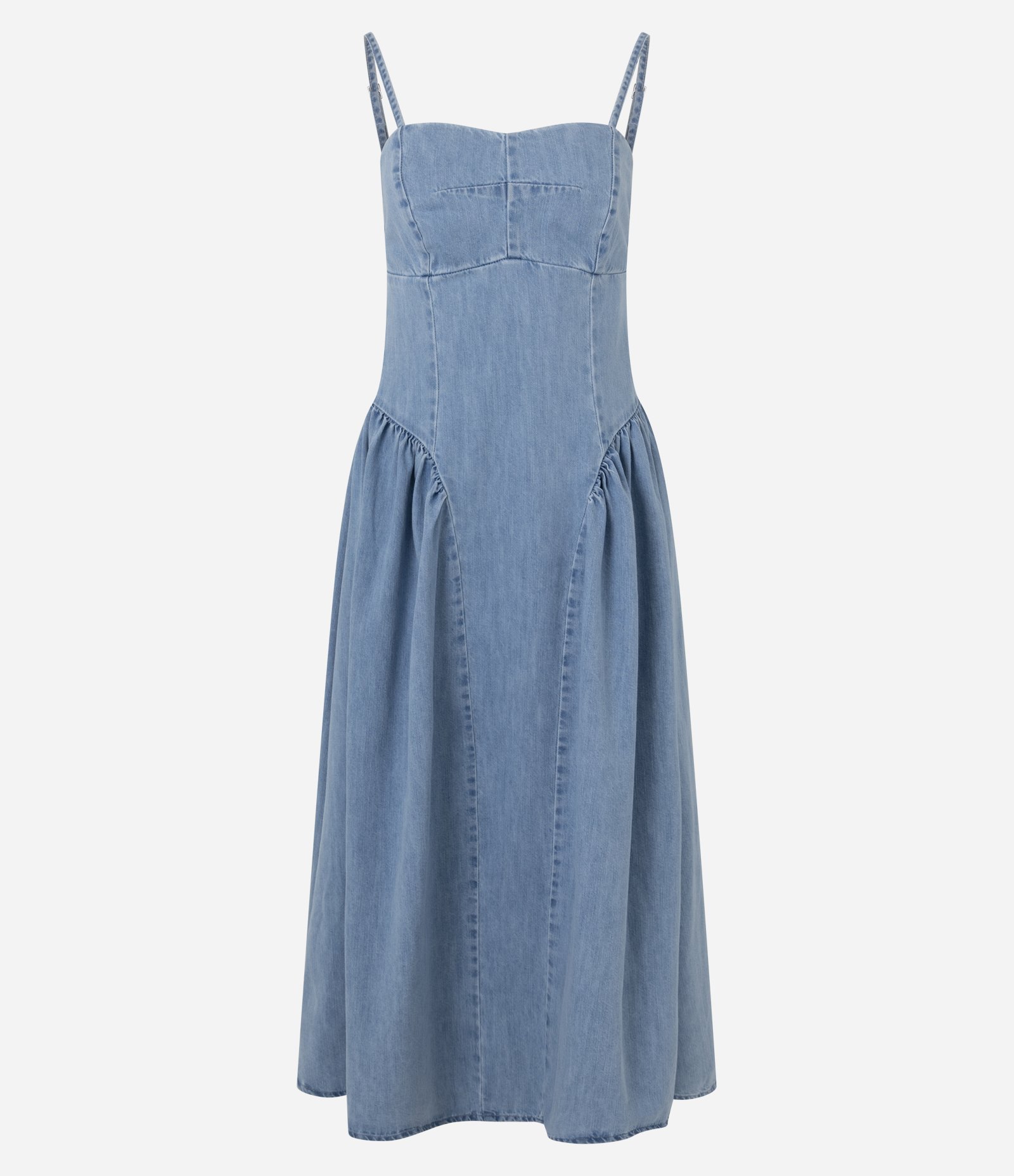 Vestido Jeans Com Recortes Mid Azul 1