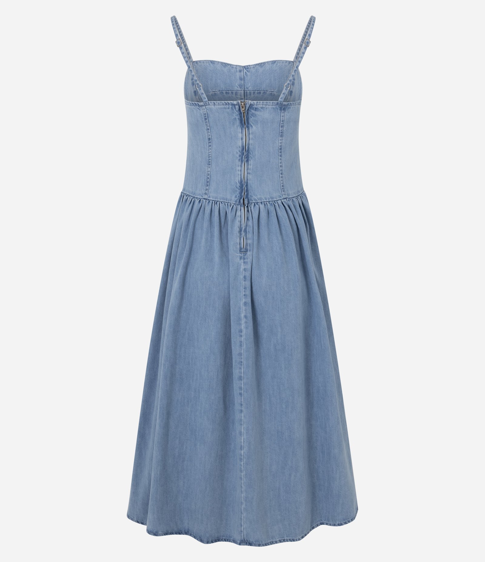 Vestido Jeans Com Recortes Mid Azul 2