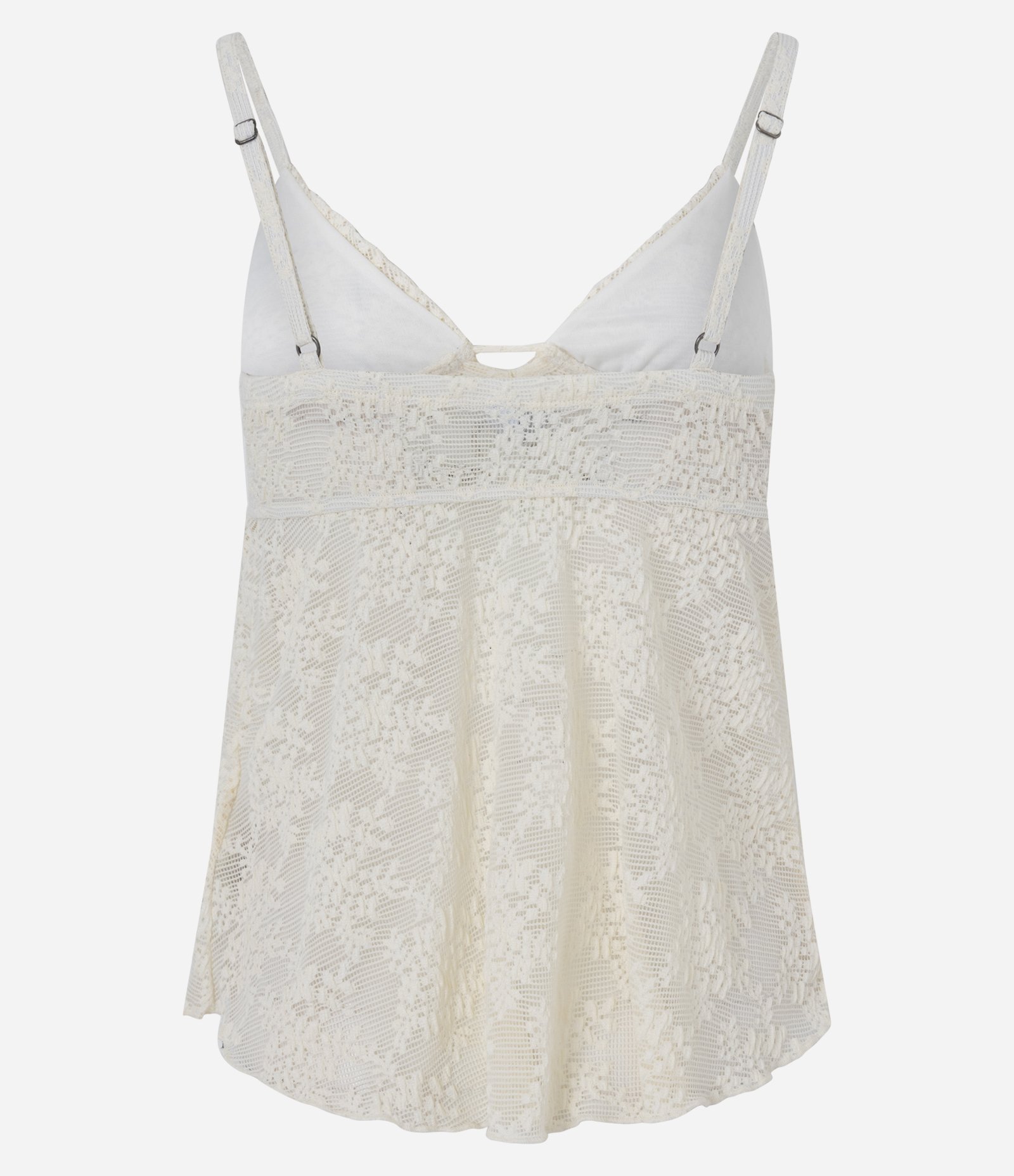Blusa Batinha em Renda com Babado e Alças Finas Branco 7