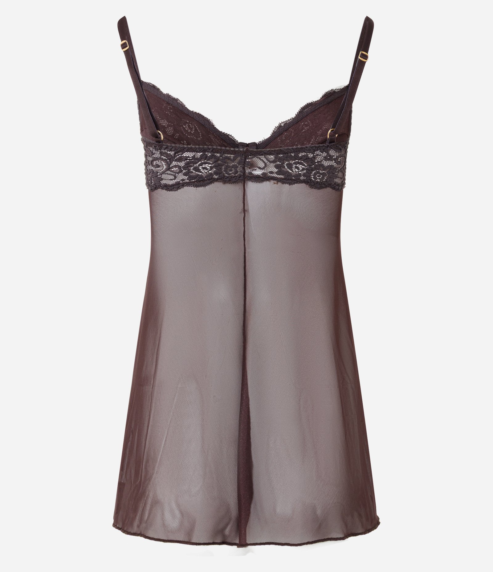 Camisola Sem Bojo em Renda com Alças Marrom 7