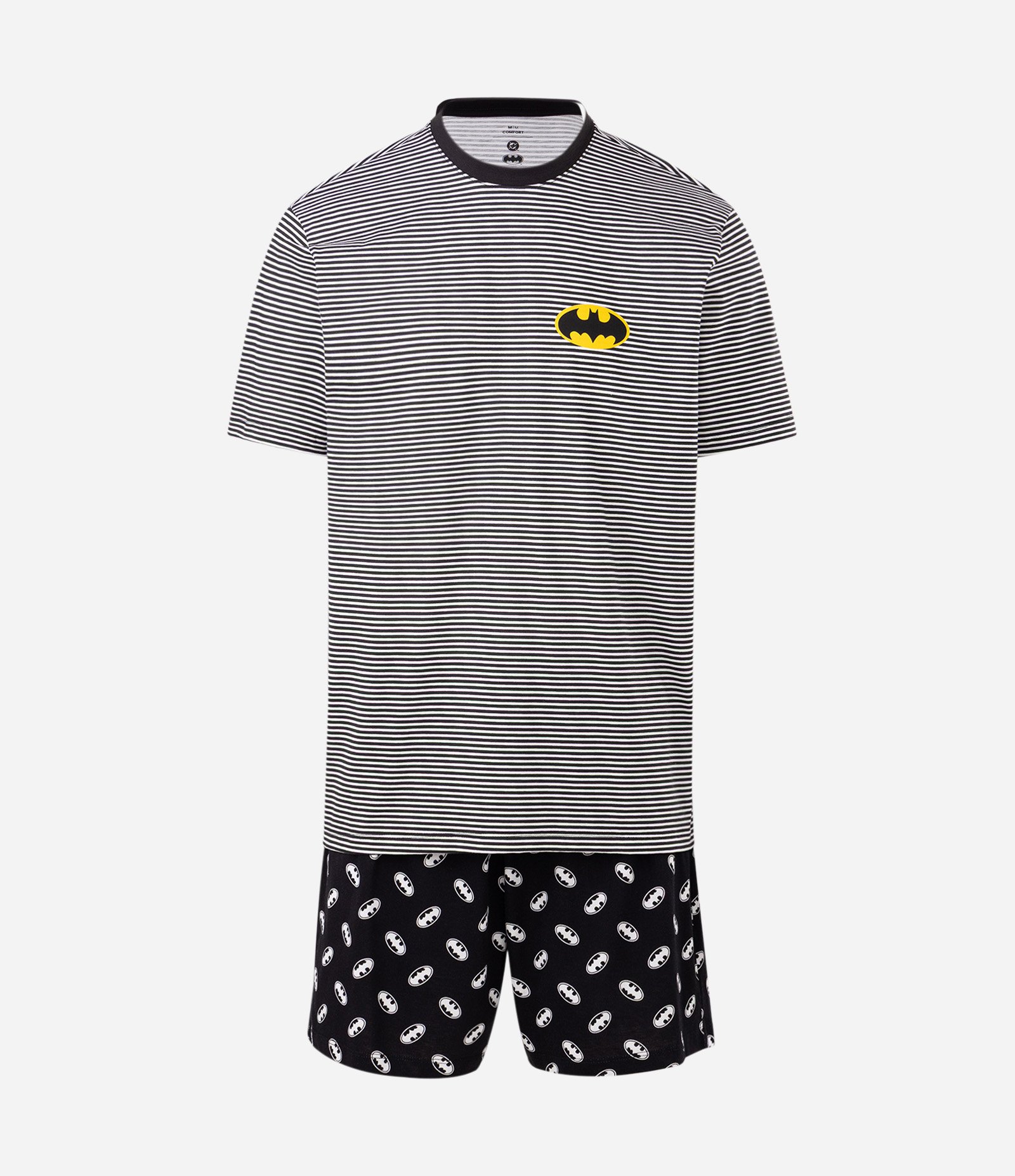 Pijama Curto em Algodão com Estampa do Batman Preto 1
