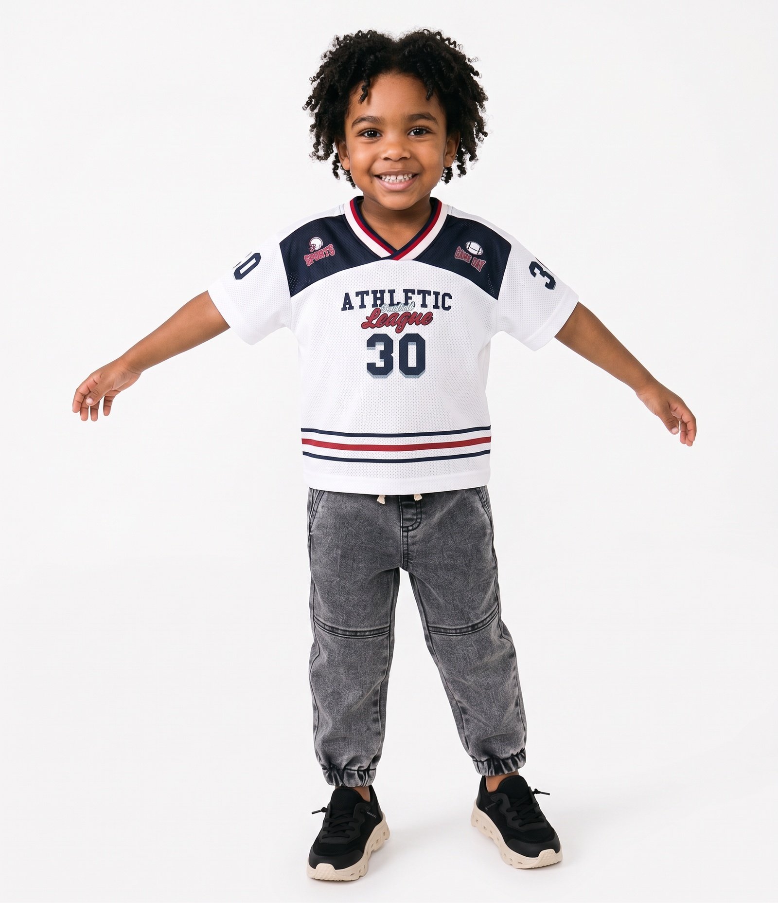 Camiseta Infantil Estampa Basquete Athletic League - Tam 1 a 6 Anos Branco 1