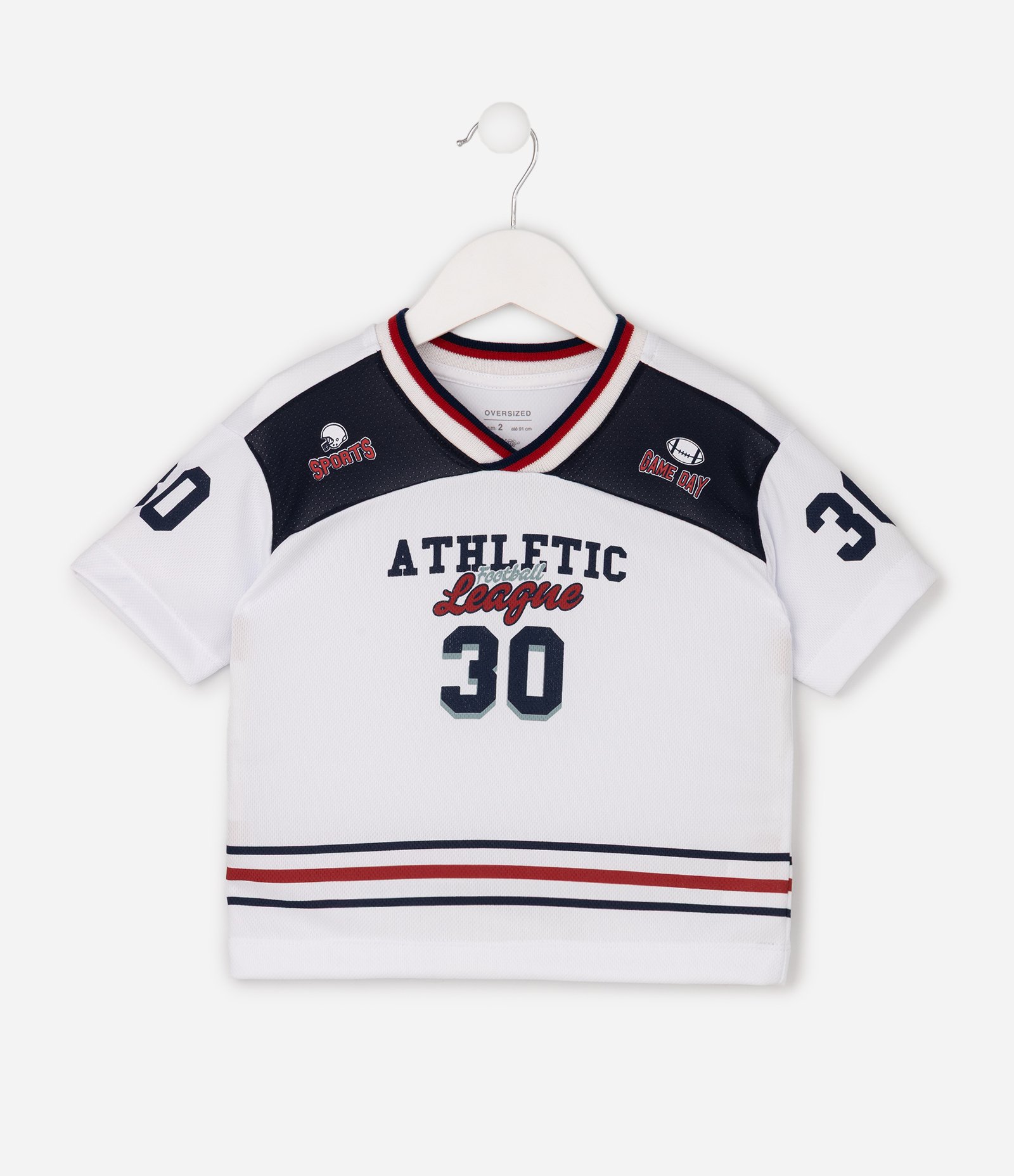 Camiseta Infantil Estampa Basquete Athletic League - Tam 1 a 6 Anos Branco 7