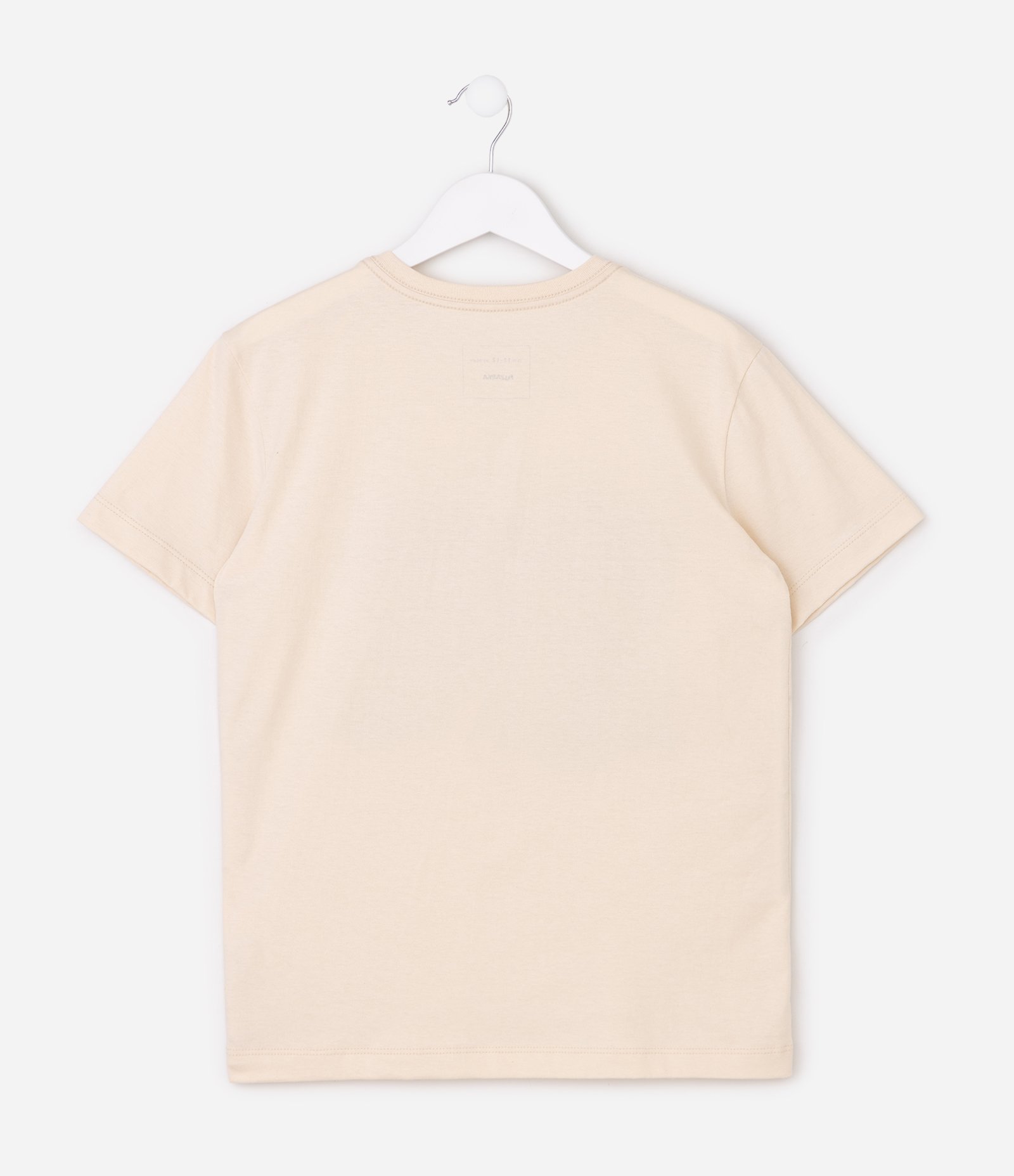 Camiseta Infantil Em Algodão Grafitado - Tam 5 a 16 Anos Bege 2