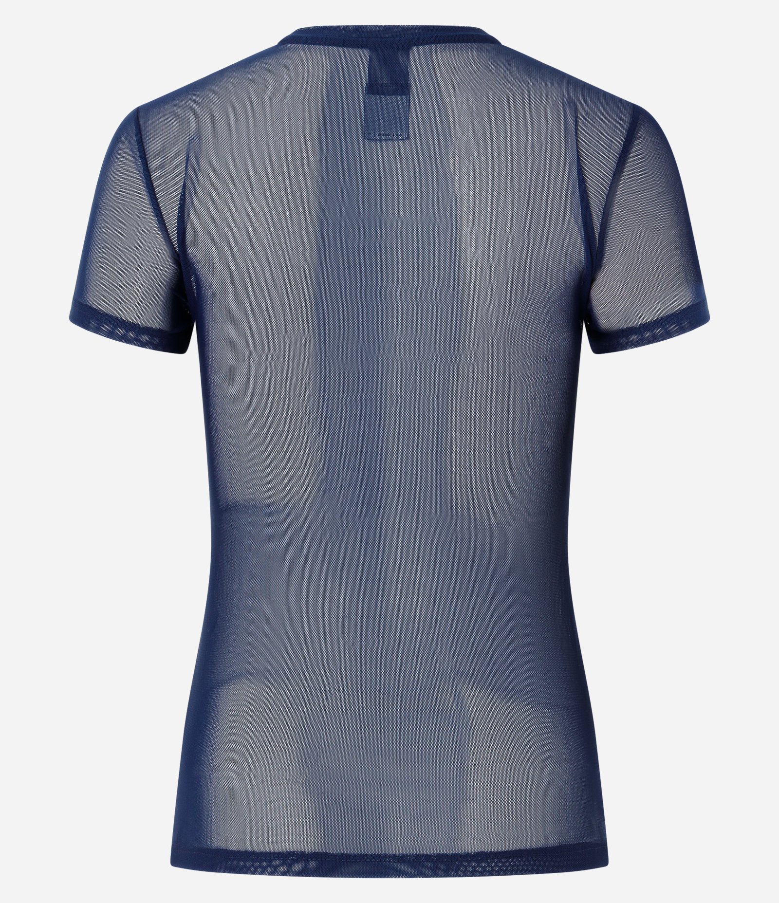 Camiseta Ajustada Esportiva em Tule com Transparência Azul 2