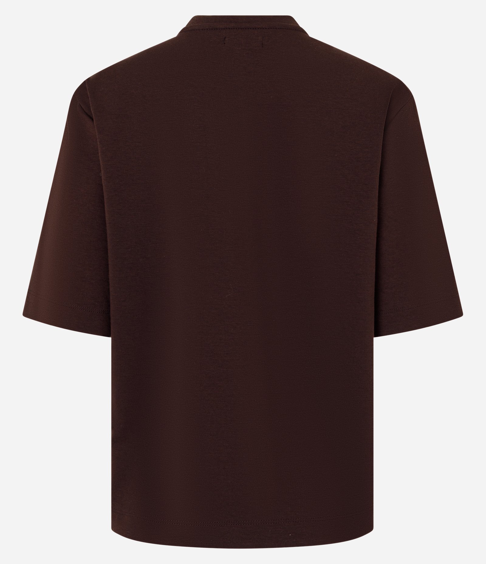 Camiseta Boxy Em Algodão Gola Redonda Marrom 6