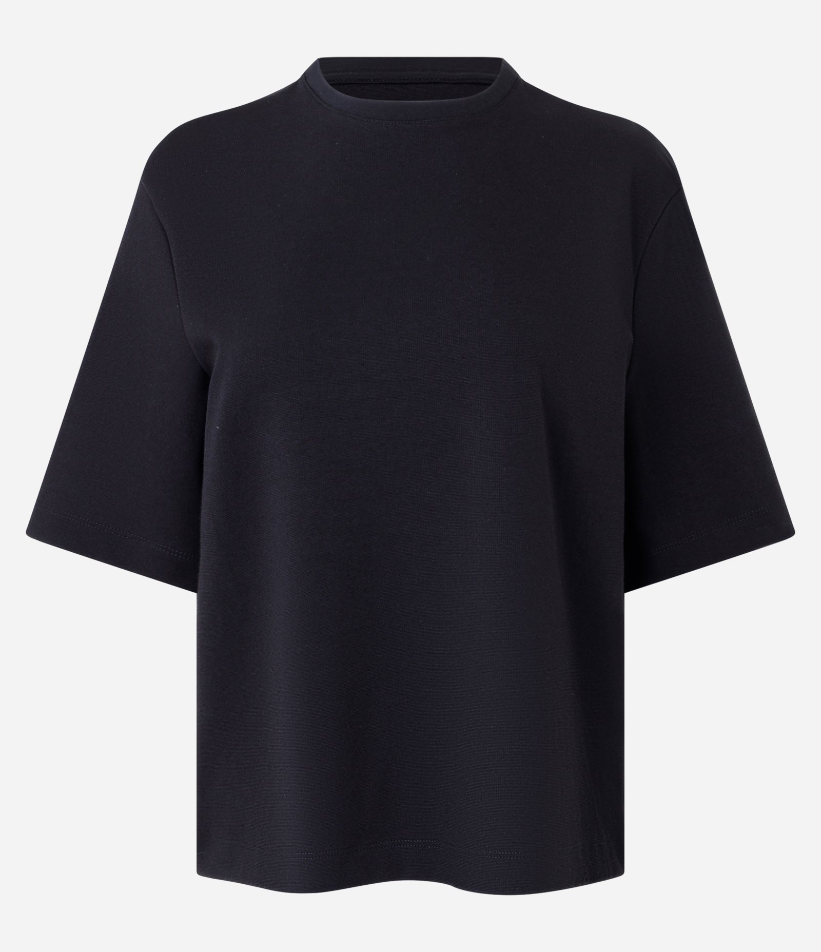 Camiseta Boxy Em Algodão Gola Redonda Preto 1