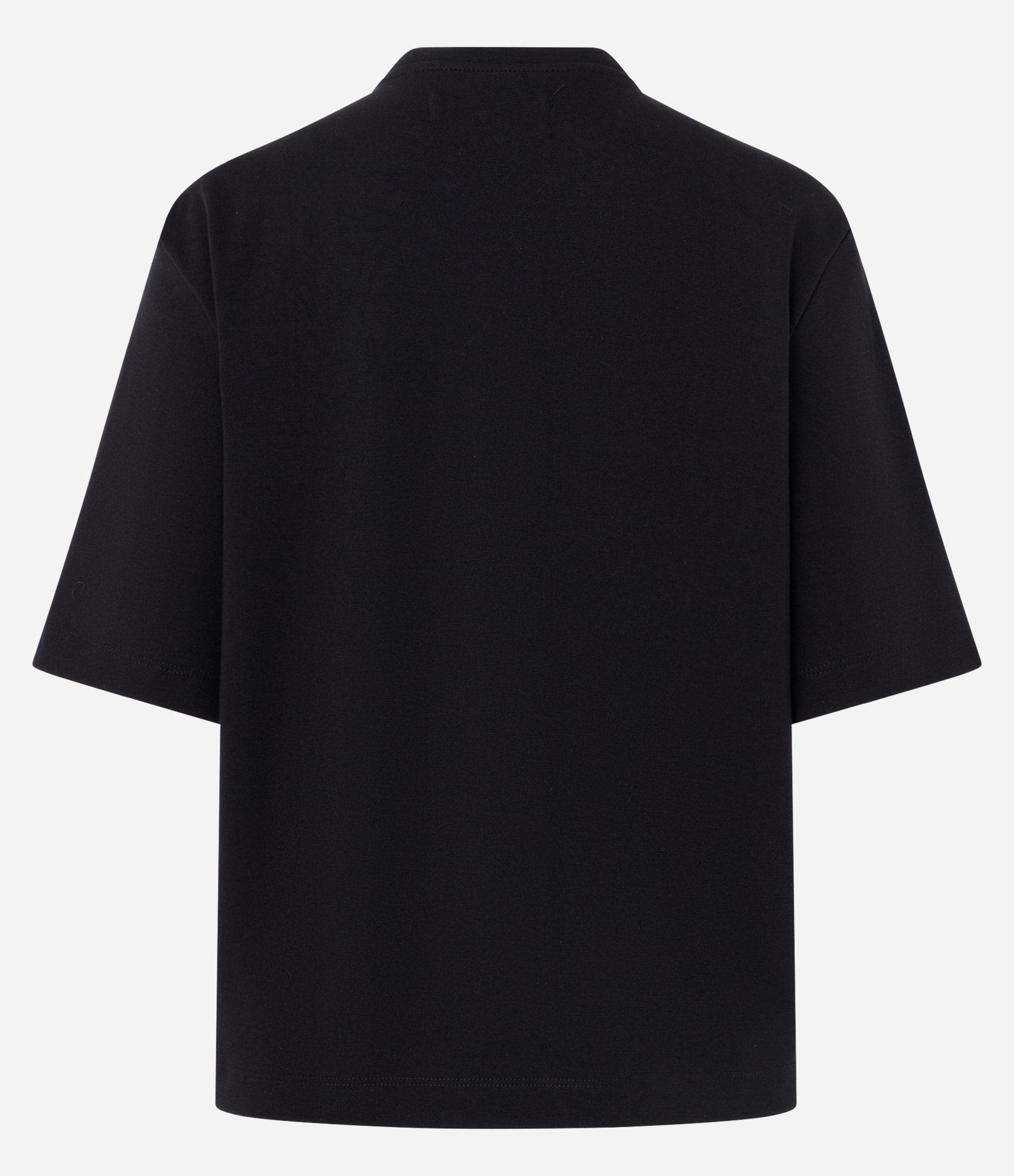 Camiseta Boxy Em Algodão Gola Redonda Preto 2