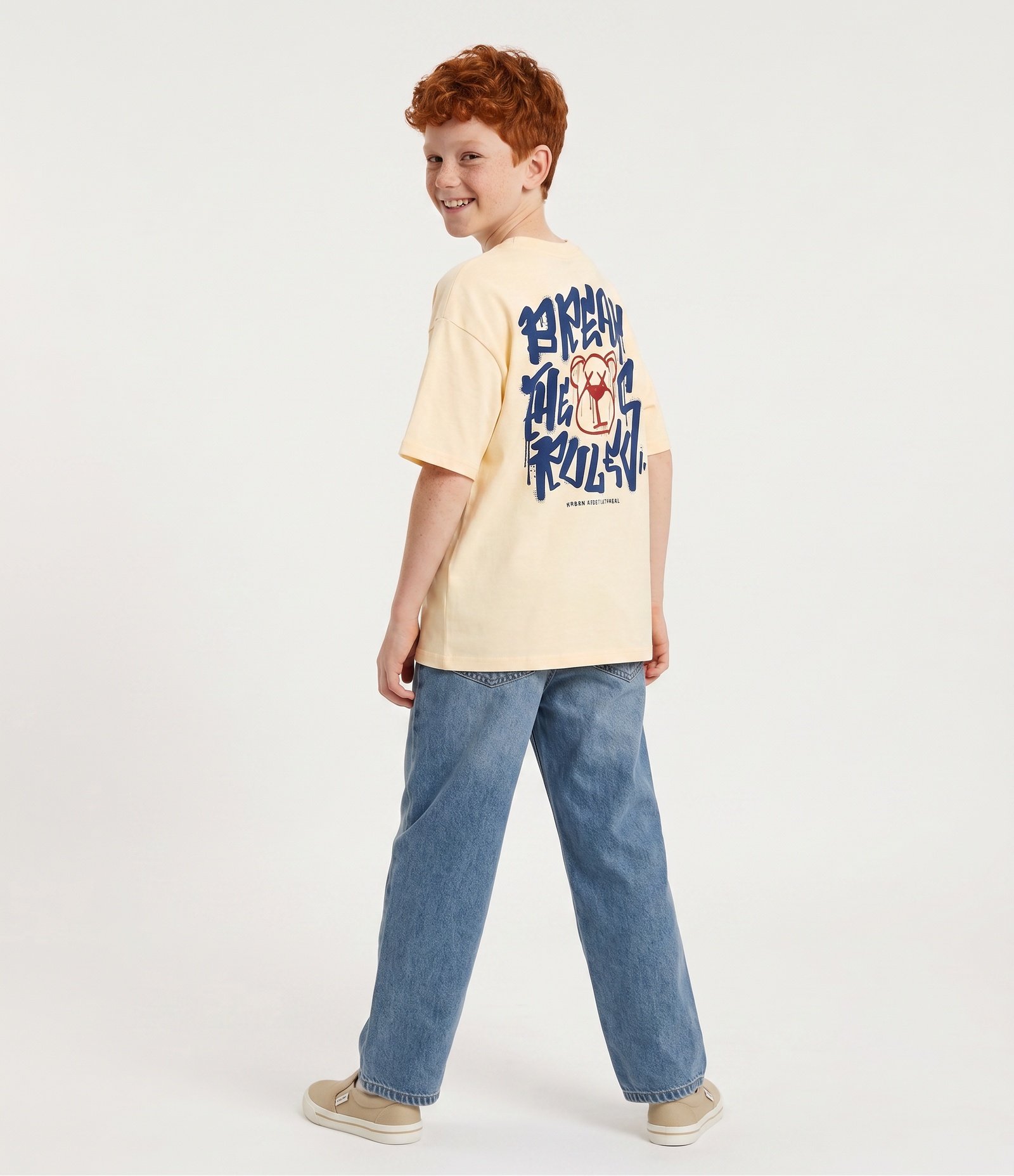 Camiseta Infantil Em Algodão com Estampa Contrastante - Tam 5 a 14 Anos Amarelo 2