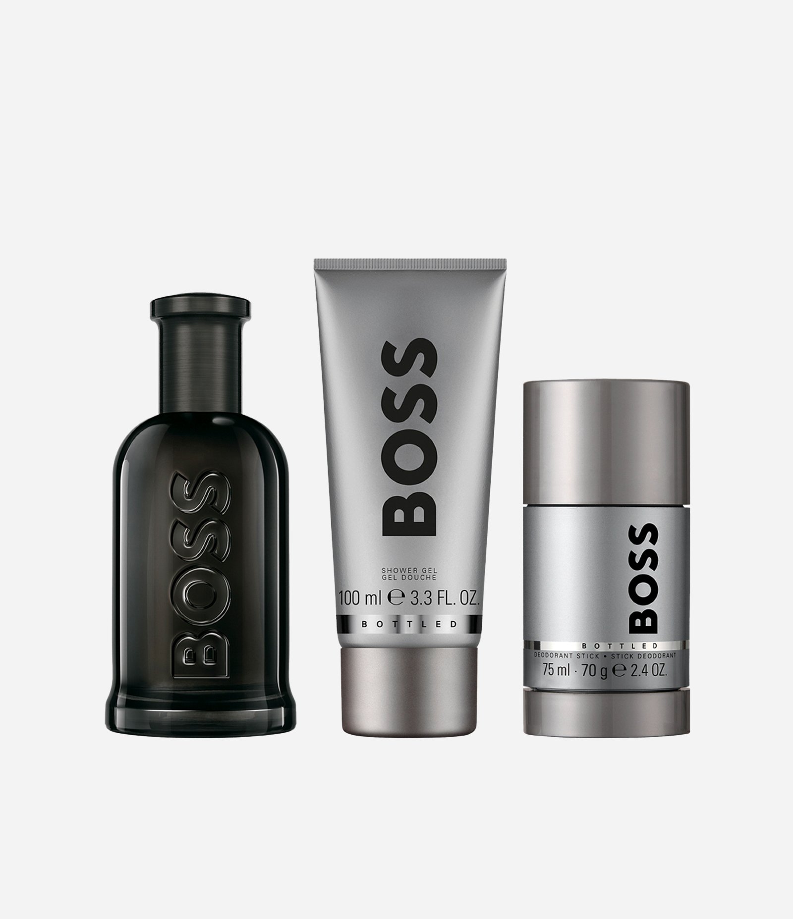 Kit Boss Bottled Parfum EDP 100ml + Shower Gel 100ml + Desodorante 75ml KIT 1