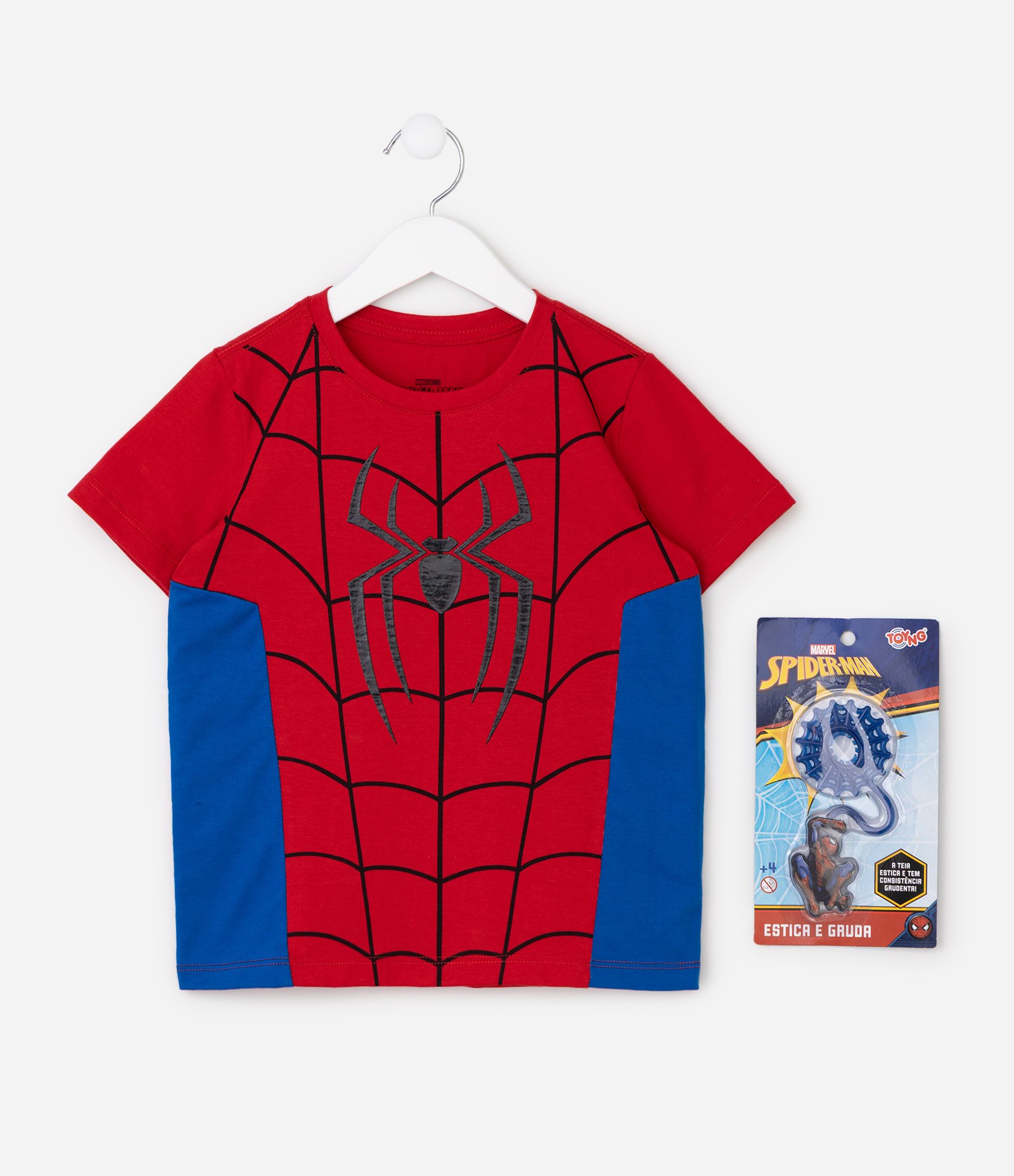 Camiseta Infantil Em Algodão Homem Aranha com Lança Teia Tam 4 a 10 Anos Vermelho 8