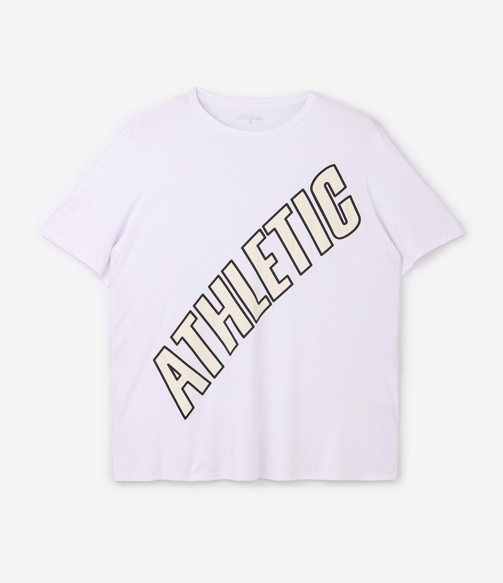 Camiseta Esportiva Regular em Poliamida Dry Athletic Curve & Plus Size Branco 6