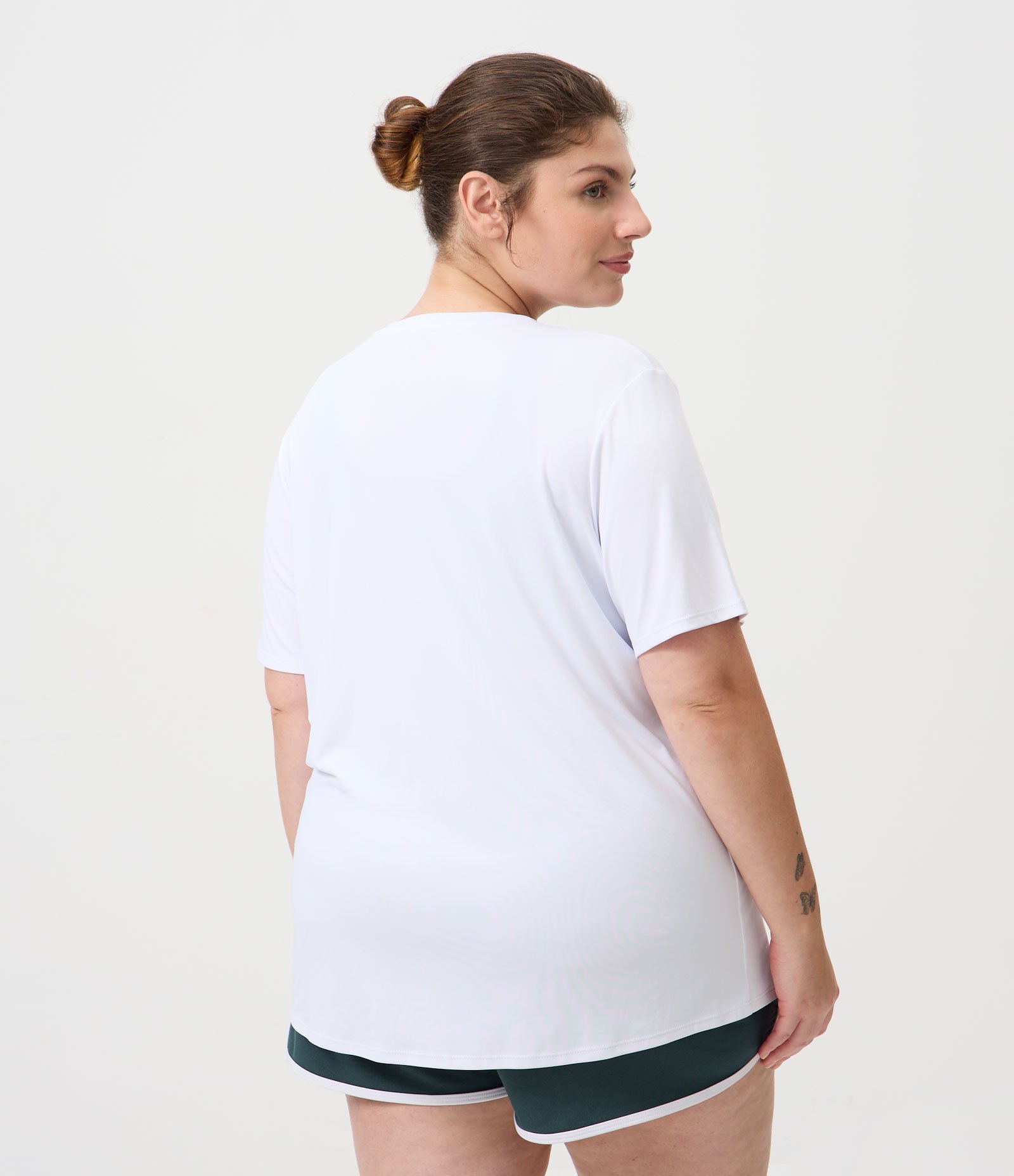Camiseta Esportiva Regular em Poliamida Dry Athletic Curve & Plus Size Branco 5