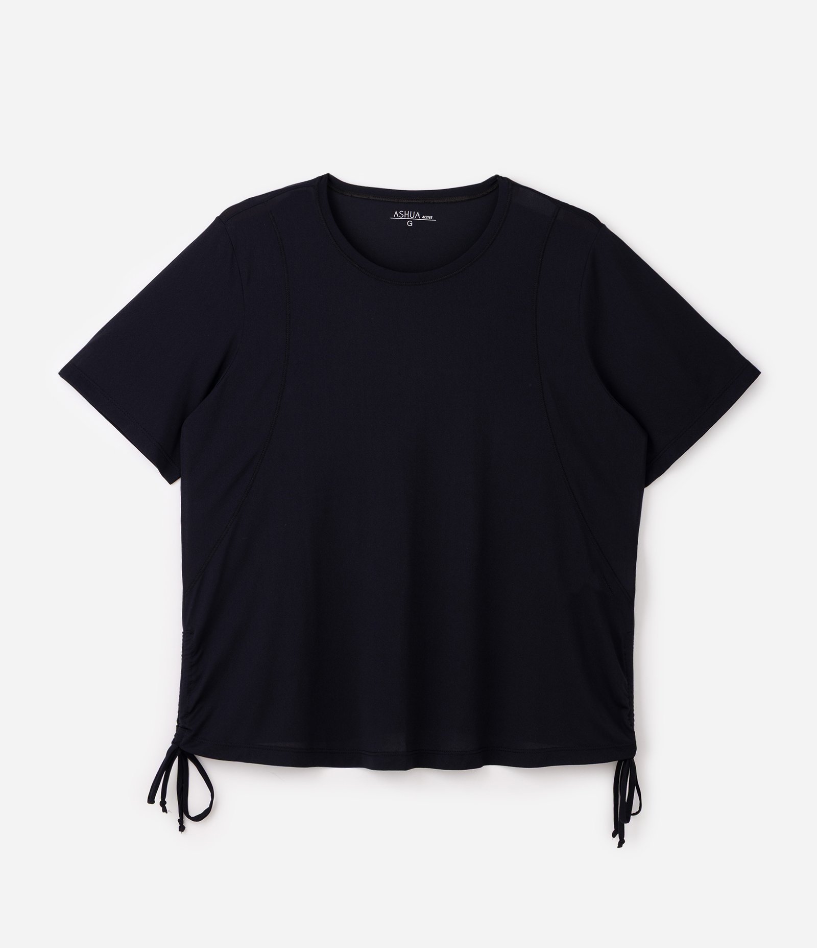 Camiseta Esportiva Dry em Poliamida com Colisé Lateral Curve & Plus Size Preto 1