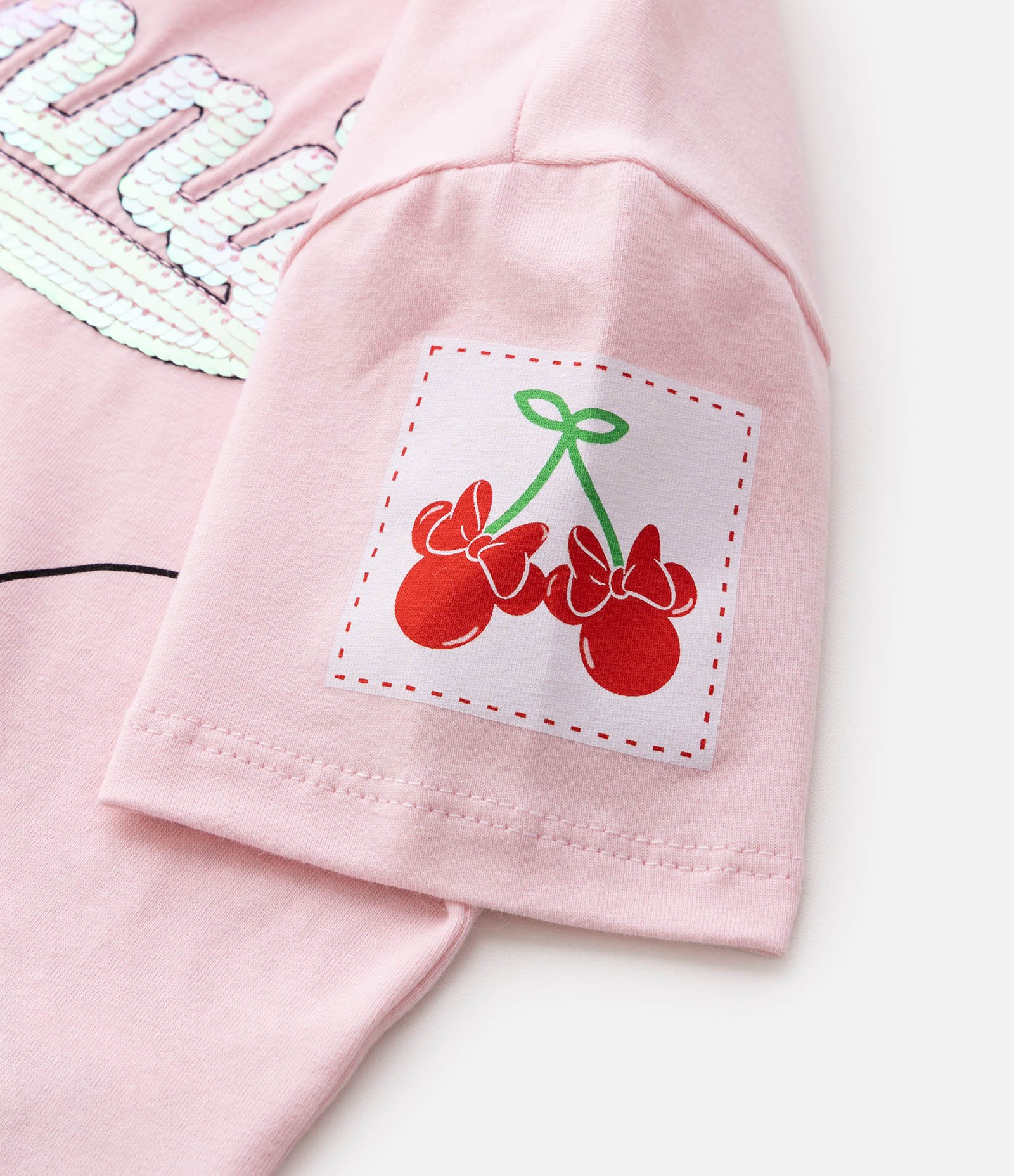 Camiseta Infantil Em Algodão Minnie com Paetê Tam 1 a 6 Anos Rosa 5