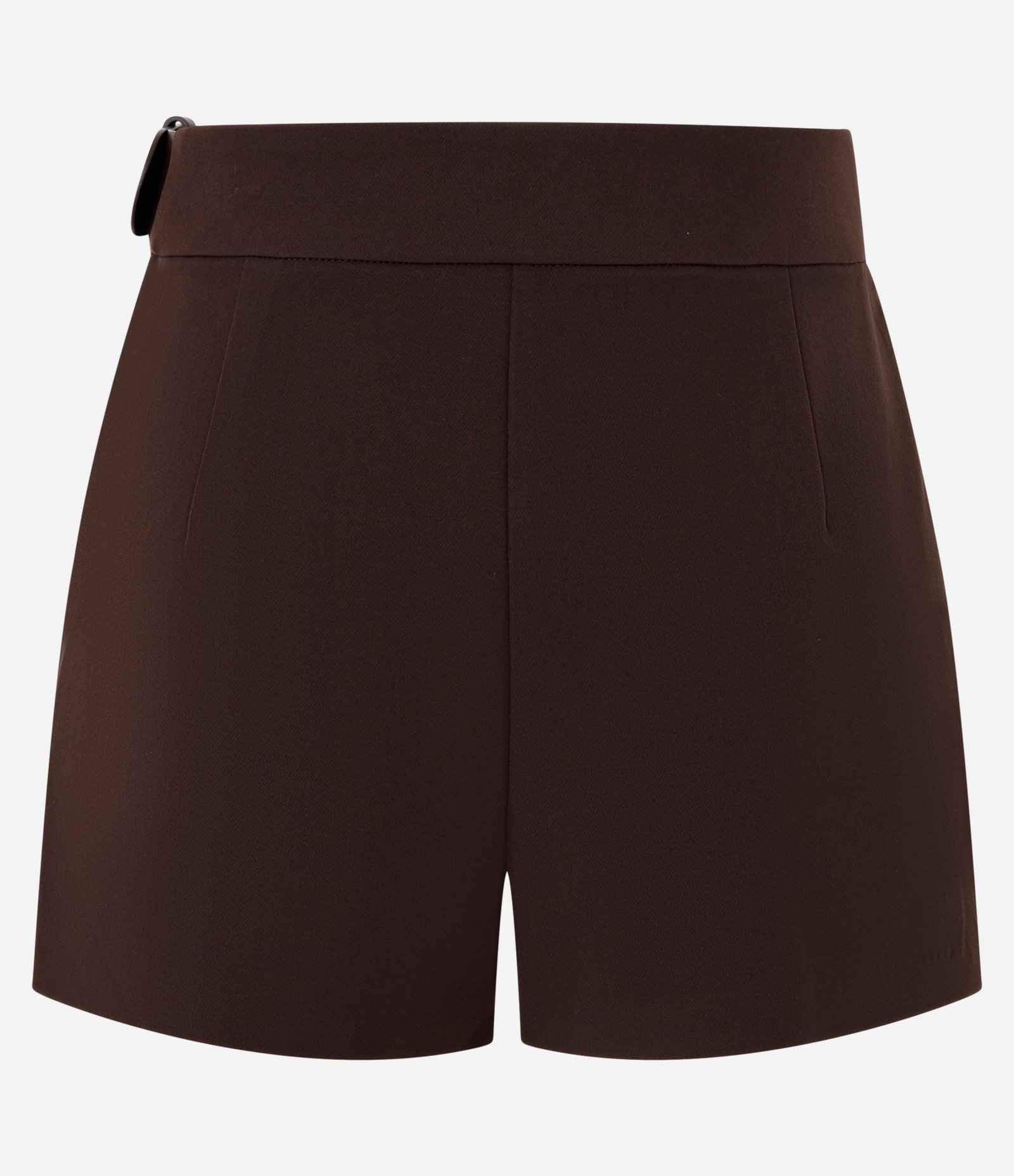 Short Saia Alfaiatado com Plissado Frontal e Cinto Lateral Marrom Escuro 2