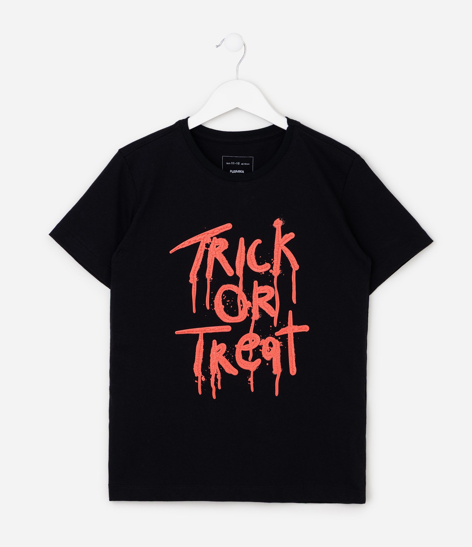 Camiseta Infantil Em Algodão Trick or treat Halloween - Tam 5 a 14 Anos Preto 7