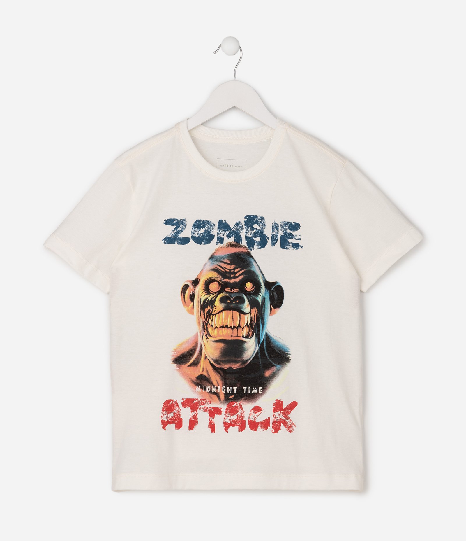 Camiseta Infantil Em Algodão Halloween Brilha No Escuro - Tam 5 a 14 Anos Branco 4