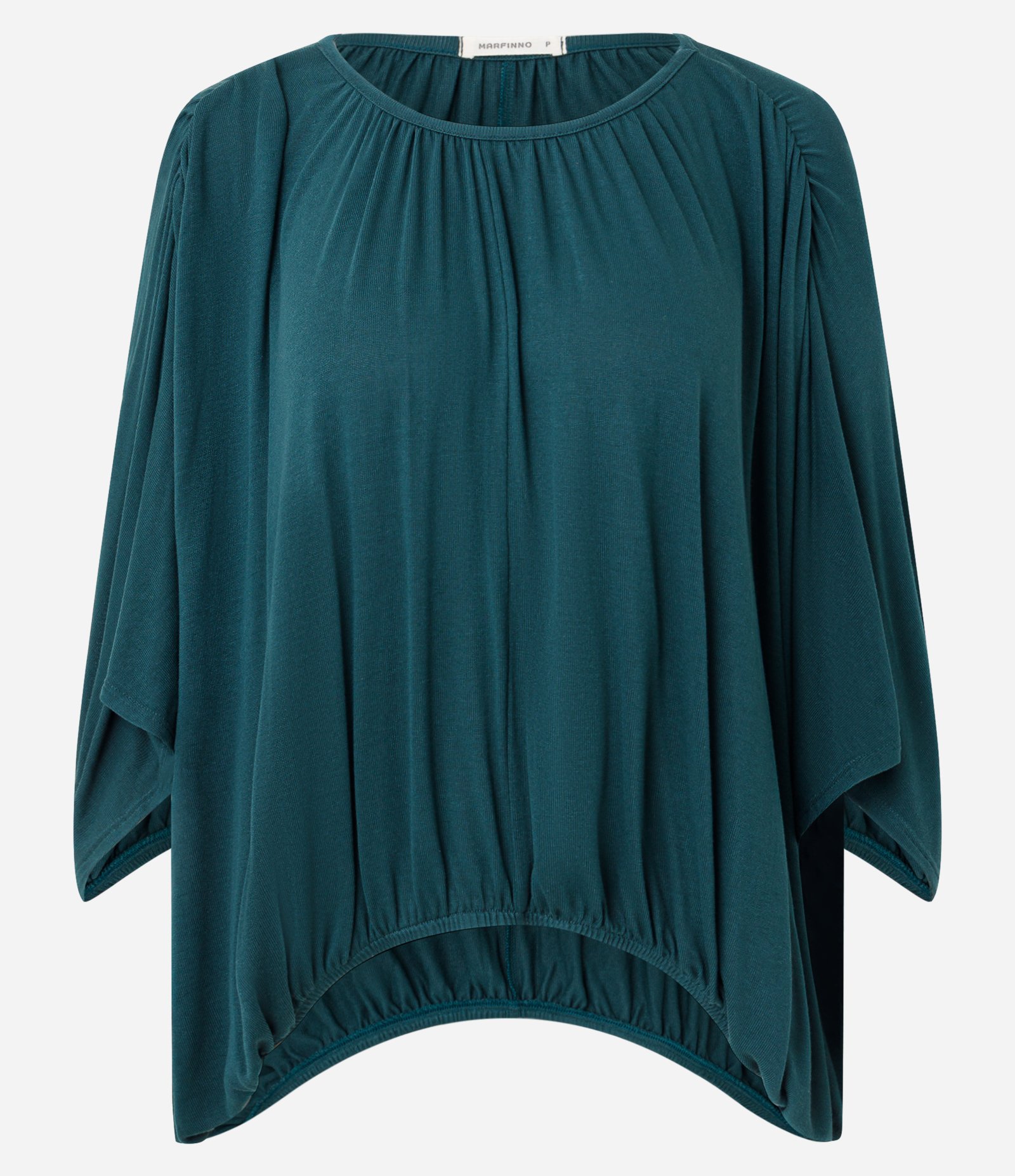 Blusa em Viscose com Mangas Amplas e Barra Ajustada Verde 5
